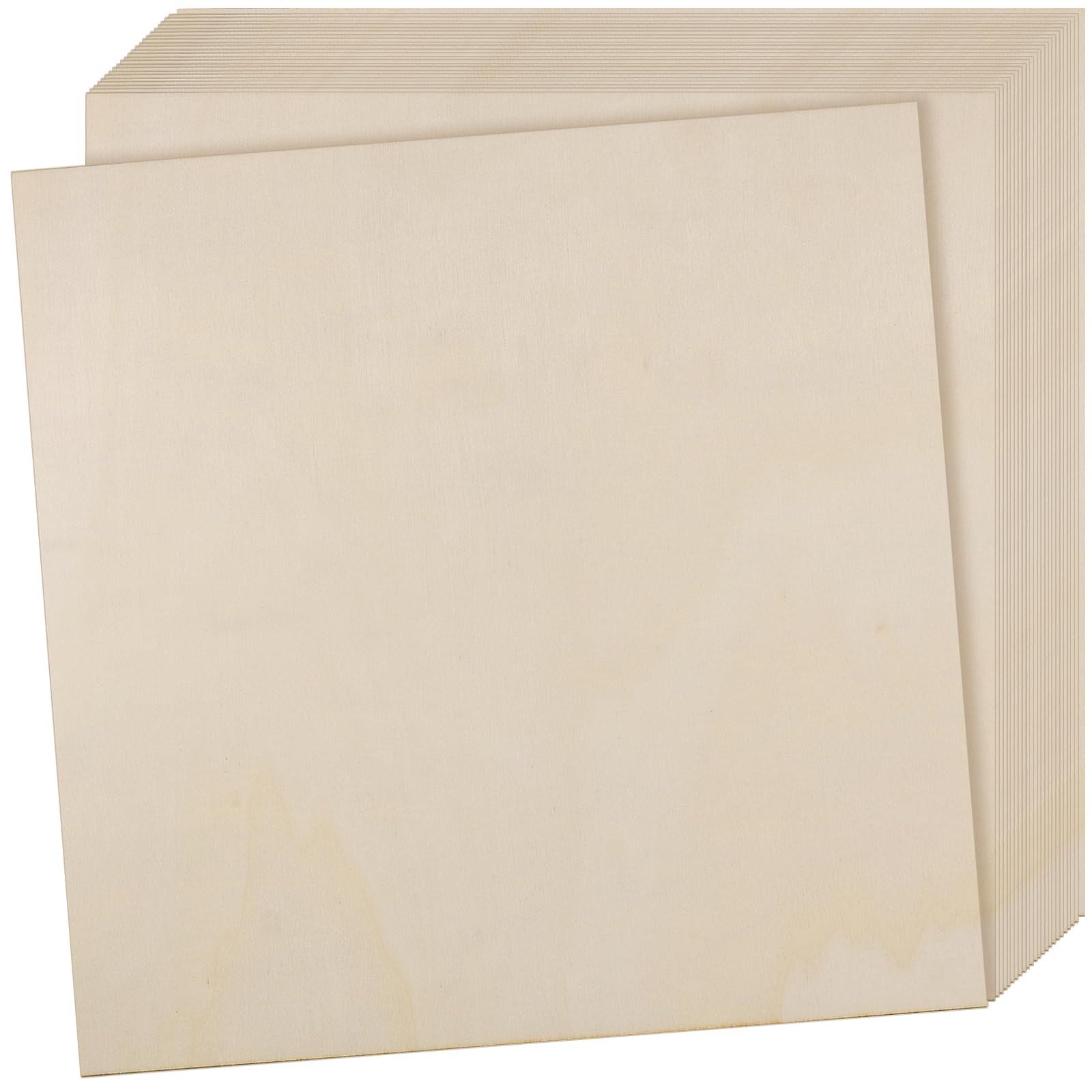FUNSUEI Lot de 25 feuilles de contreplaqué carrées fines de 300 x 300 x 3 mm pour travaux manuels, peinture, décorations