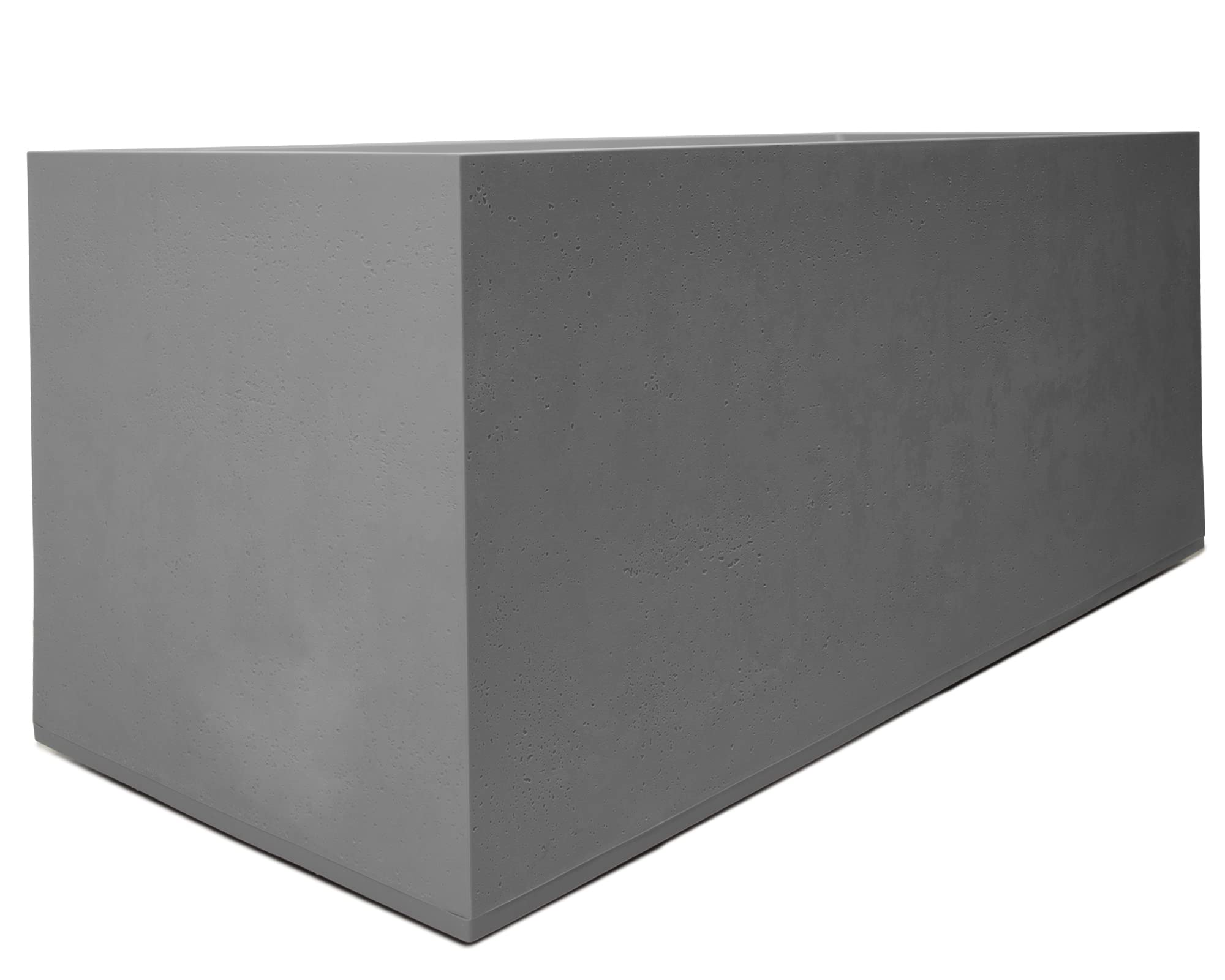 Ondis24 Pflanzkübel Blumenkübel Blumentopf Basalt 100cm, Schiefer Optik mit Wasserspeicher, Winterfest (Beton Hellgrau)