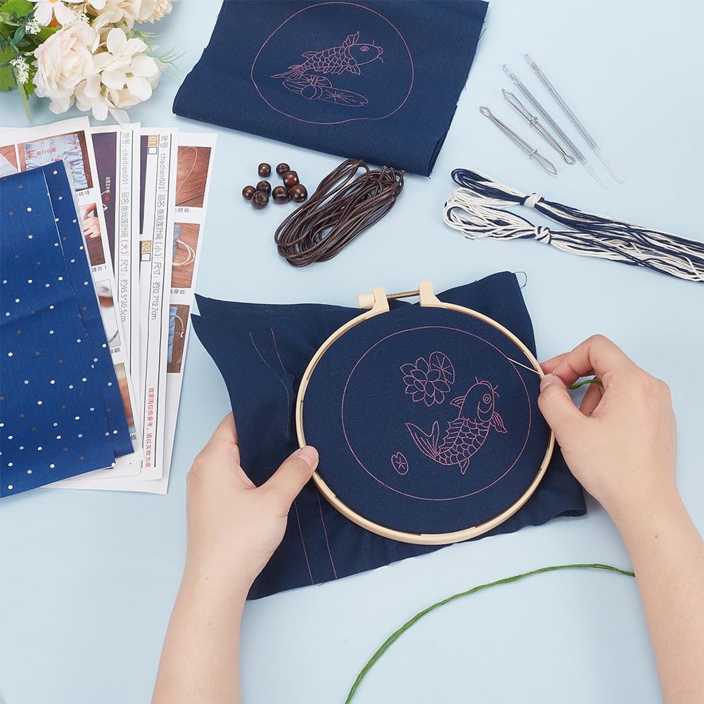 WEBEEDY Sashiko Kit Di Ricamo Fai Da Te Con Motivo Tradizionale
