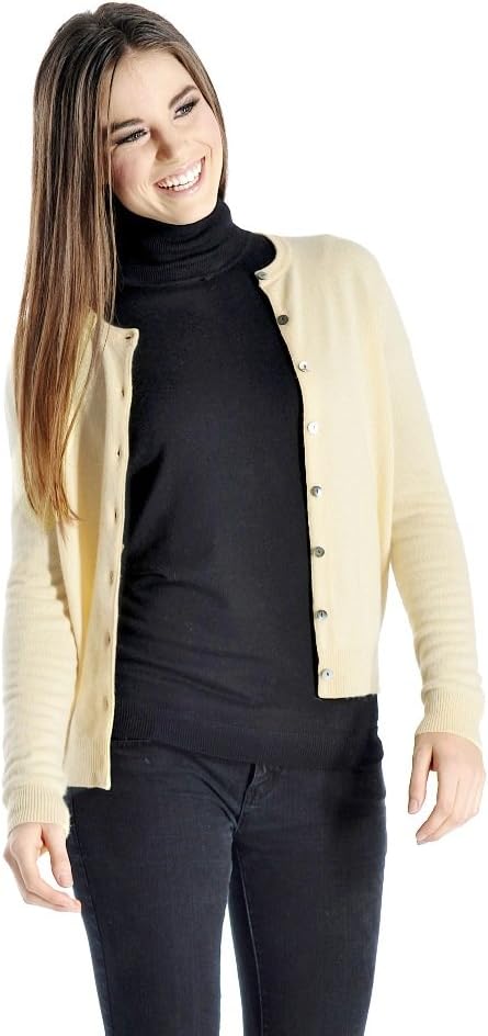 Cashmere Boutique 100% Pure Cashmere Women Cardigan Sweater - Round Neck, Long Sleeve, Button Down, Soft and Warm Sweater - Image 2
