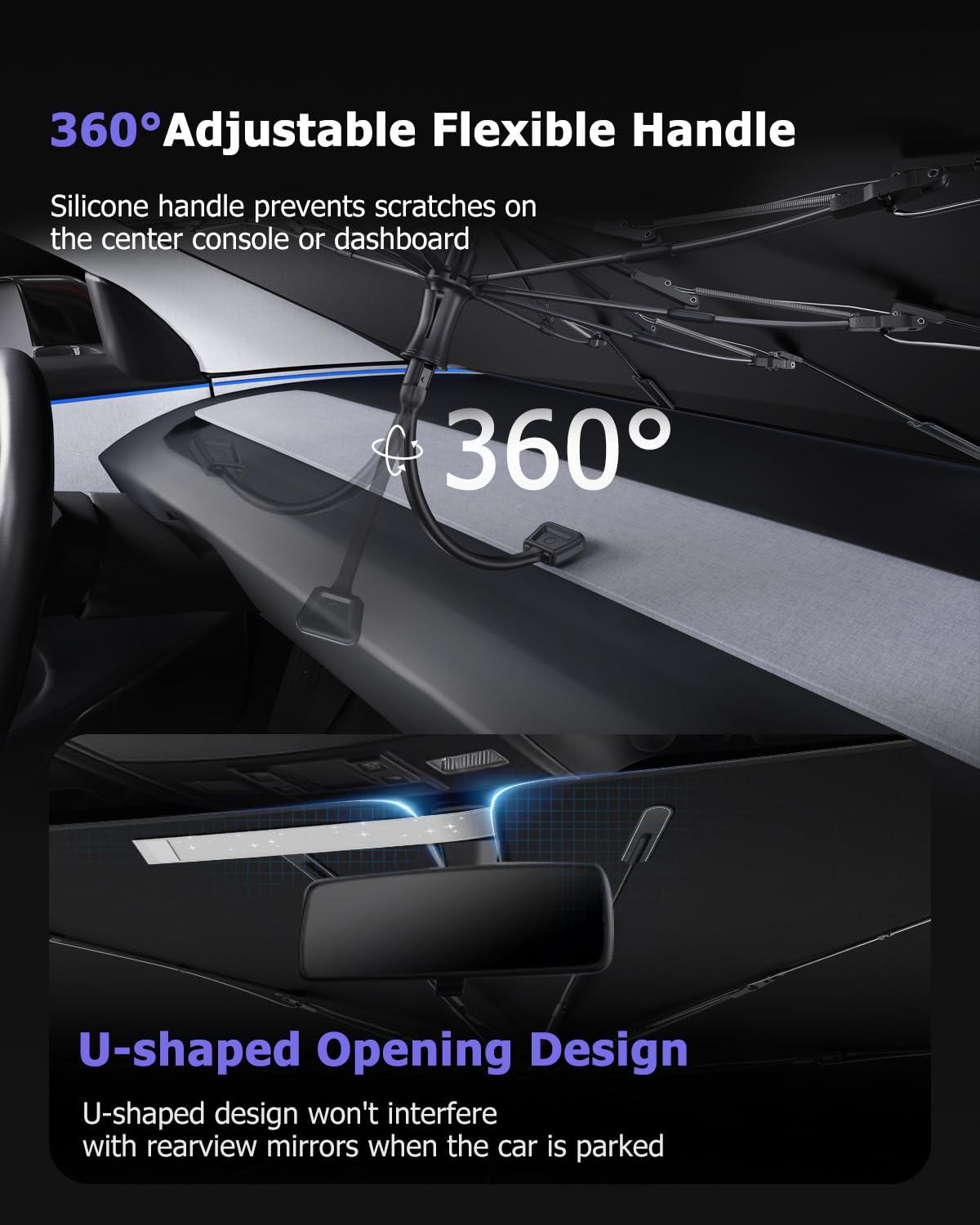LUWU Ombrello Parasole Auto Compatibile con Honda HR-V HRV/e:HEV RV5 2021-2024 2025 Parabrezza Parasole Auto ad Ombrello Pieghevole per Parabrezza Anteriore Interno RV5 Accessori