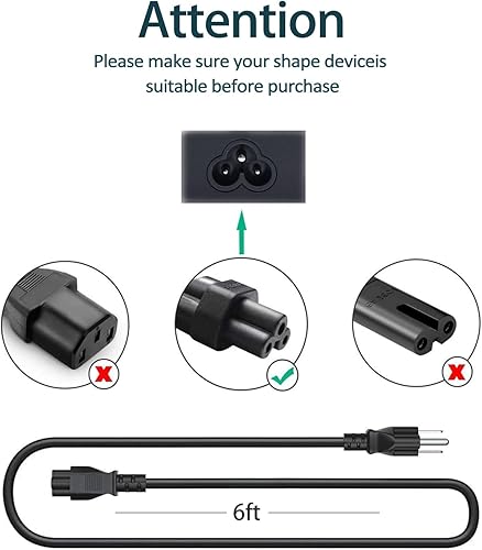 Miniatura 5 de Cable de alimentación de repuesto de 3 clavijas para LG TV de 32", 39", 40", 42", 44", 47", 49", 50", 55", 60", 65", LCD, HD, TV, repuesto C5, cable