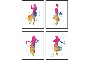 Hula Girl Hawaiian Art – 8x10 Watercolor Wall Art Prints