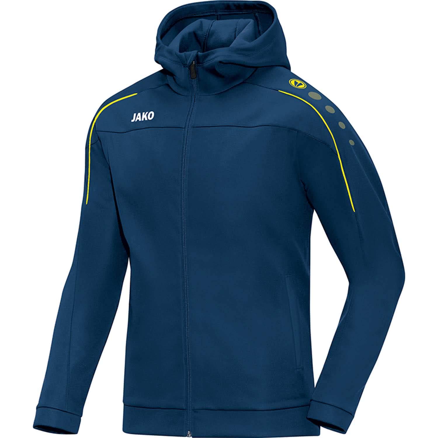 JAKO Women's Classico Hooded Jacket, Nightblue/Citro, 38