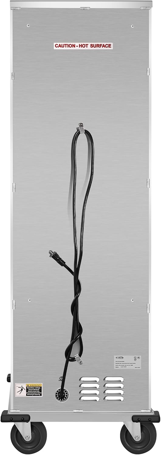 KoolMore 33 in. Commercial Non-Insulated Heated Holding Cabinet with 36-Pan Capacity and Glass Door in Silver, UL and NSF Listed (KM-CH36-SNGL)