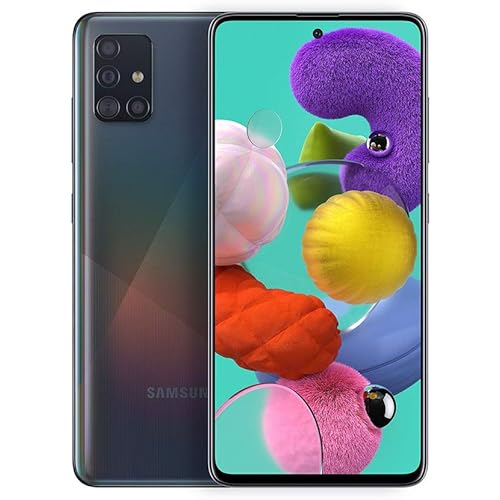 Samsung Galaxy A51 A515F 128GB DUOS GSM Unlocked Phone w/Quad Camera 48 MP + 12 MP + 5 MP + 5 MP (International Variant/US Compatible LTE) - Prism Crush Black