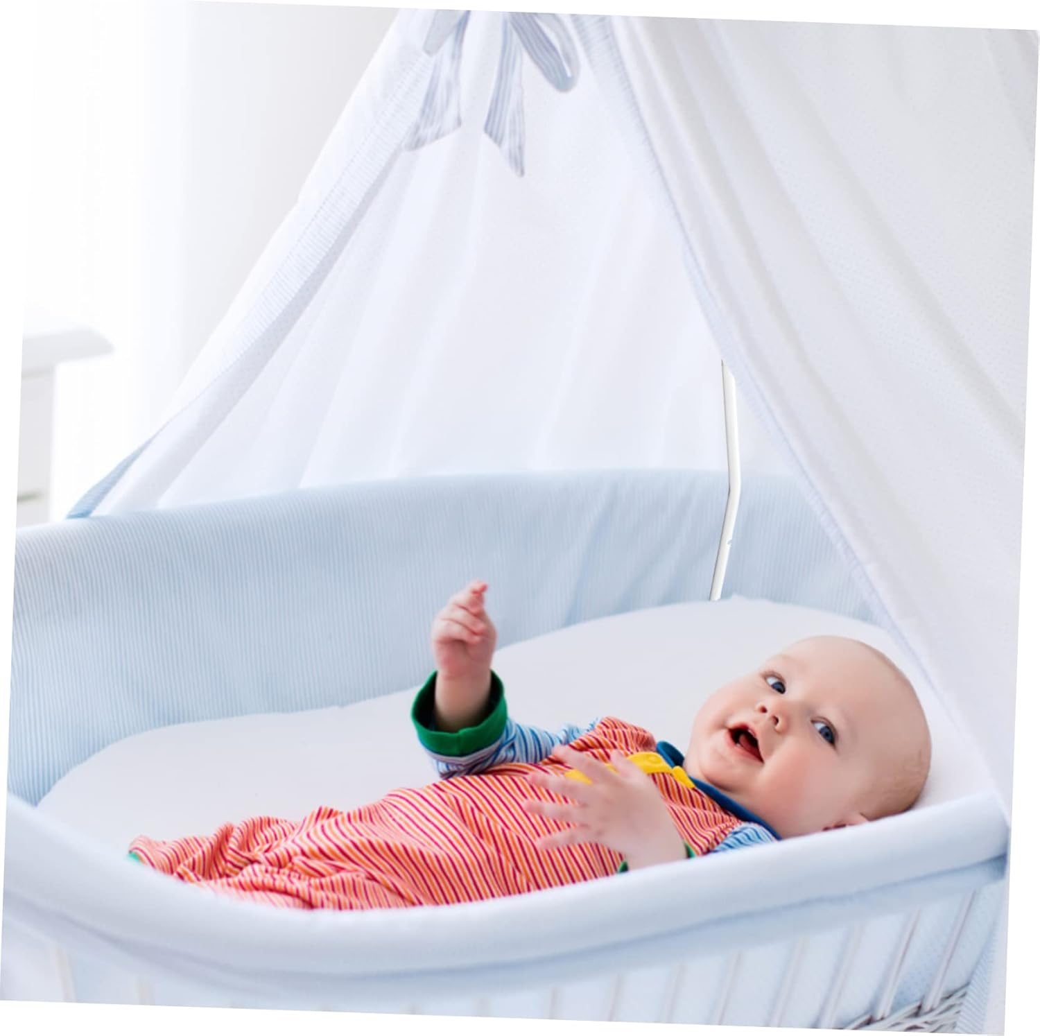 1 Set Net Bracket Baby Holder Baby Accessories Crib Canopy Cot Canopy Holder Crib Tent Bracket for Bed Net Stick Bed Canopy Crib Net Steel Clip-on Bed Curtain White