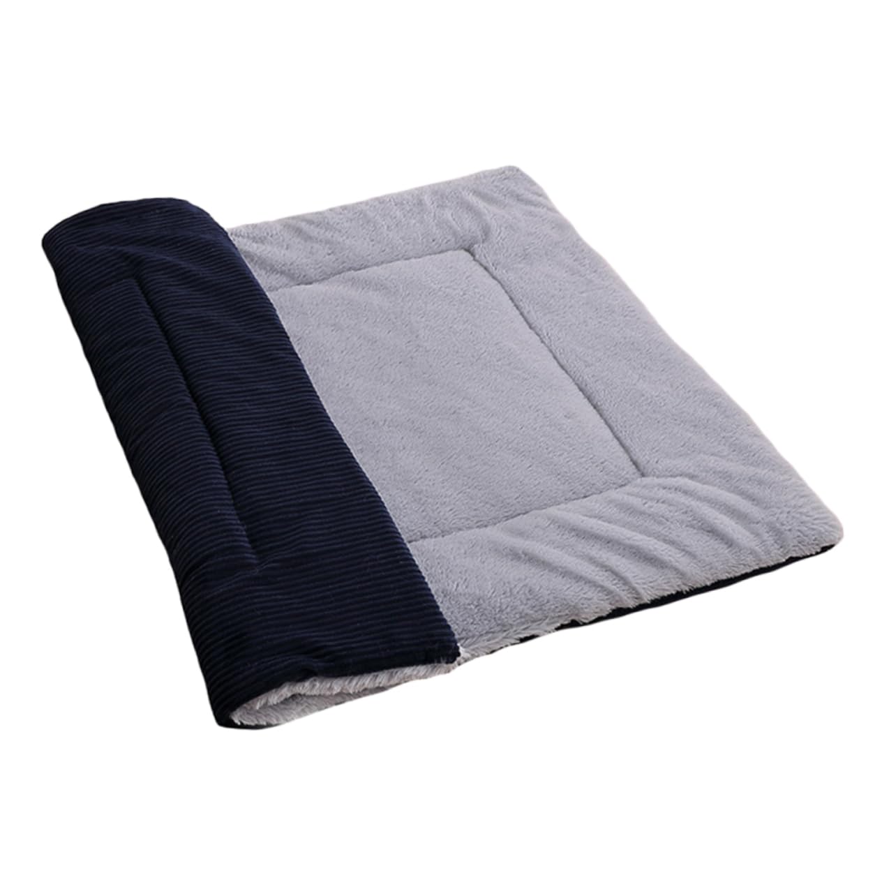Levemolo Reversible Plush Dog Mat Cushion for Warm Sofa Protector Floor Mattress Soft Two Sided for Dogs and Cats S Navy Blue for All Seasons