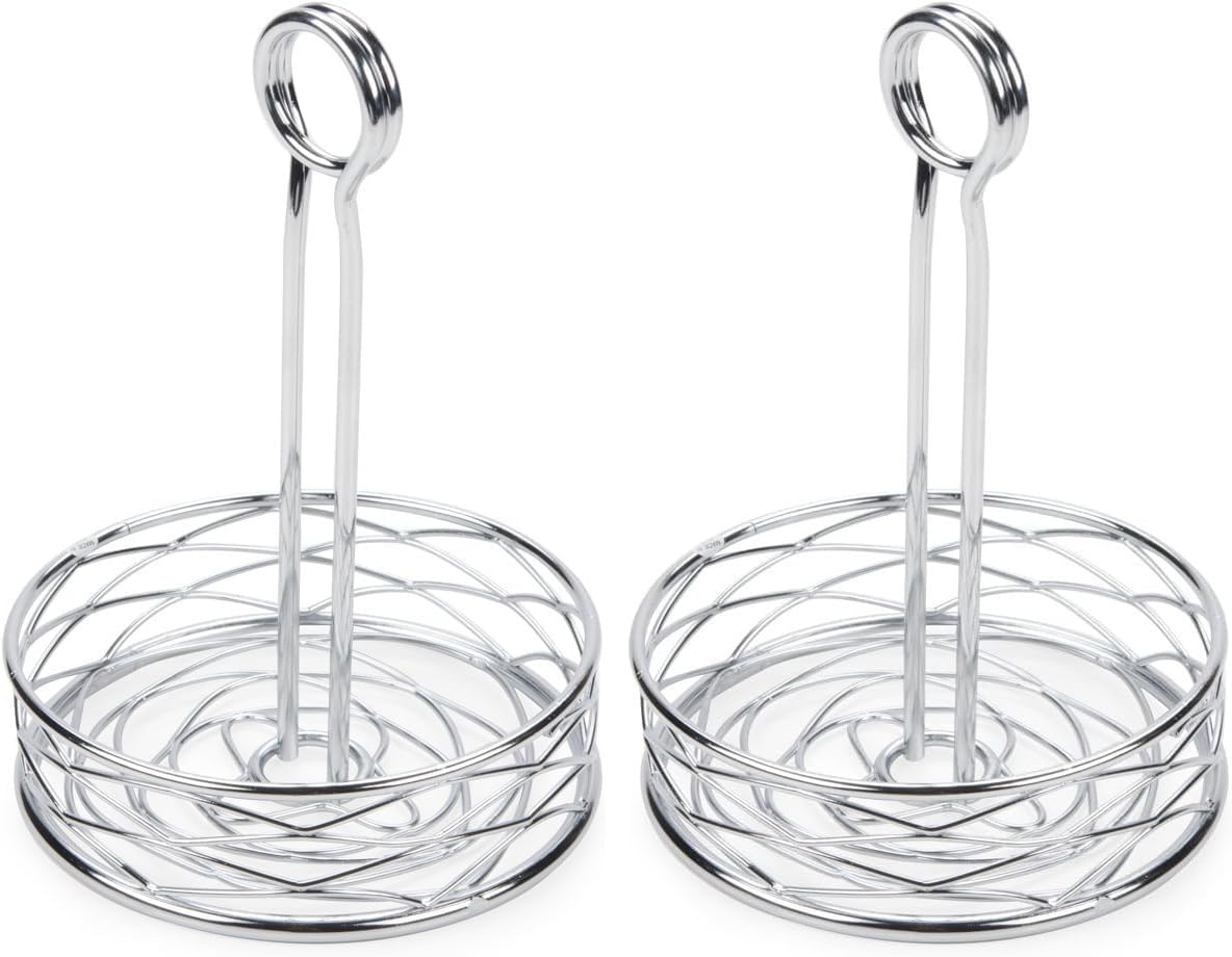 American Metalcraft RBNB17 Large Birdnest Condiment Rack, Round, Black (Pack of 2)