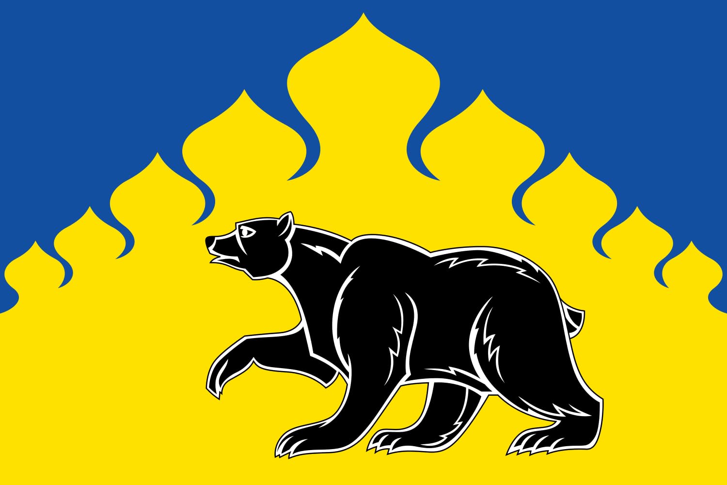 Drapeau Medvezhyegorsky District grand format drapeau paysage extérieur pour mât