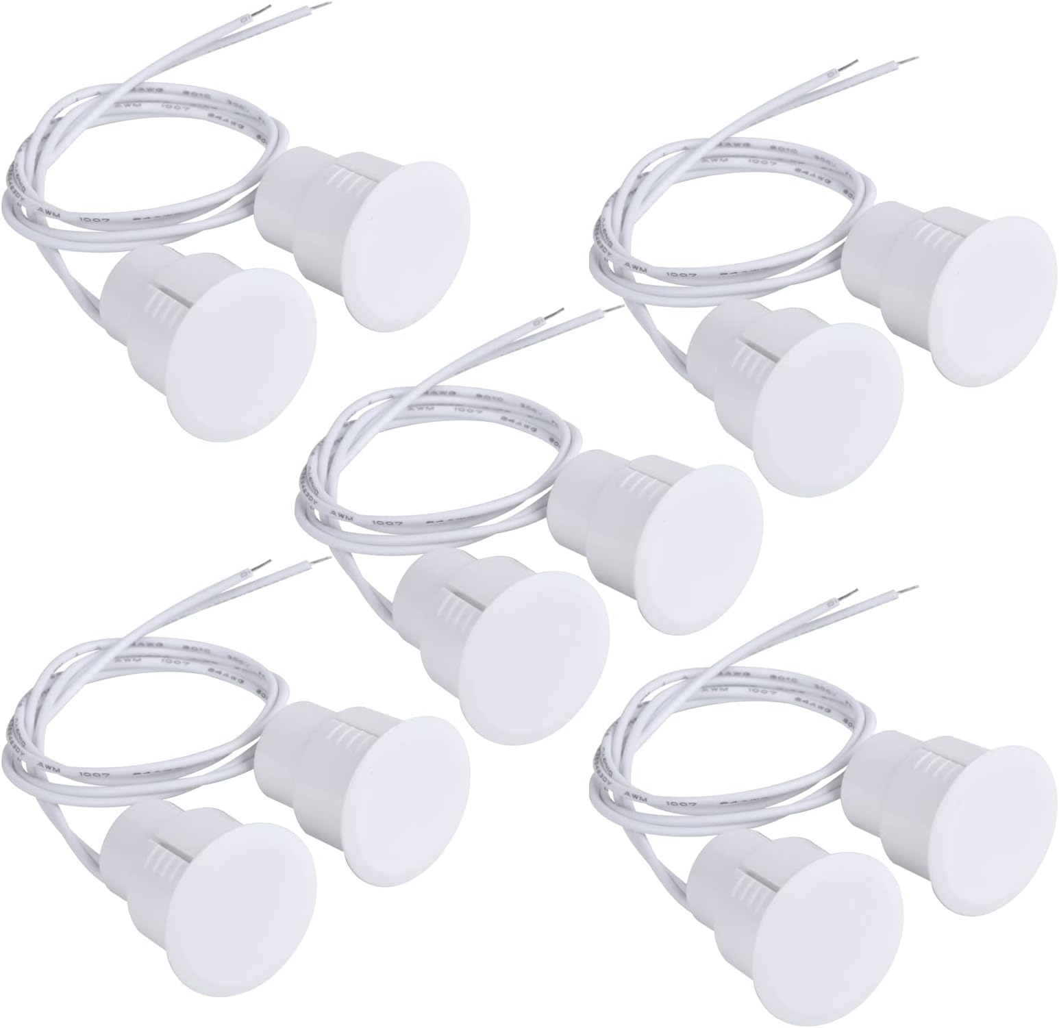 Recessed NC Security Alarm Door Window Contact Sensor Magnetic Reed Switch. 3โ4 Inch Door Contact Position Switches DCS Work with All Access Control and Burglar Alarm Systems White 5 pcs