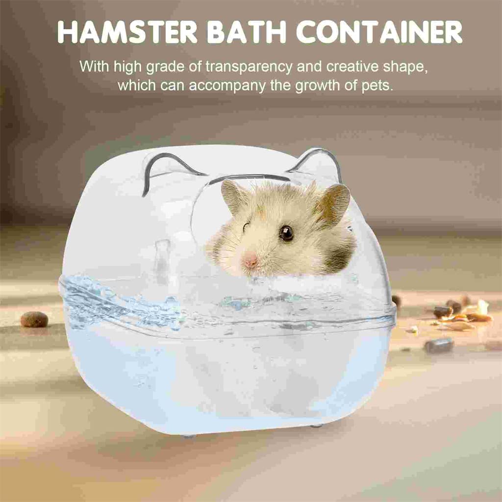 Jaula hámster Jaula de hámster para baño, contenedor de Tubo de Arena para hámster Transpirable, Jaula de Erizo, Casas de Animales pequeños Transparentes Hábitat Animales pequeños