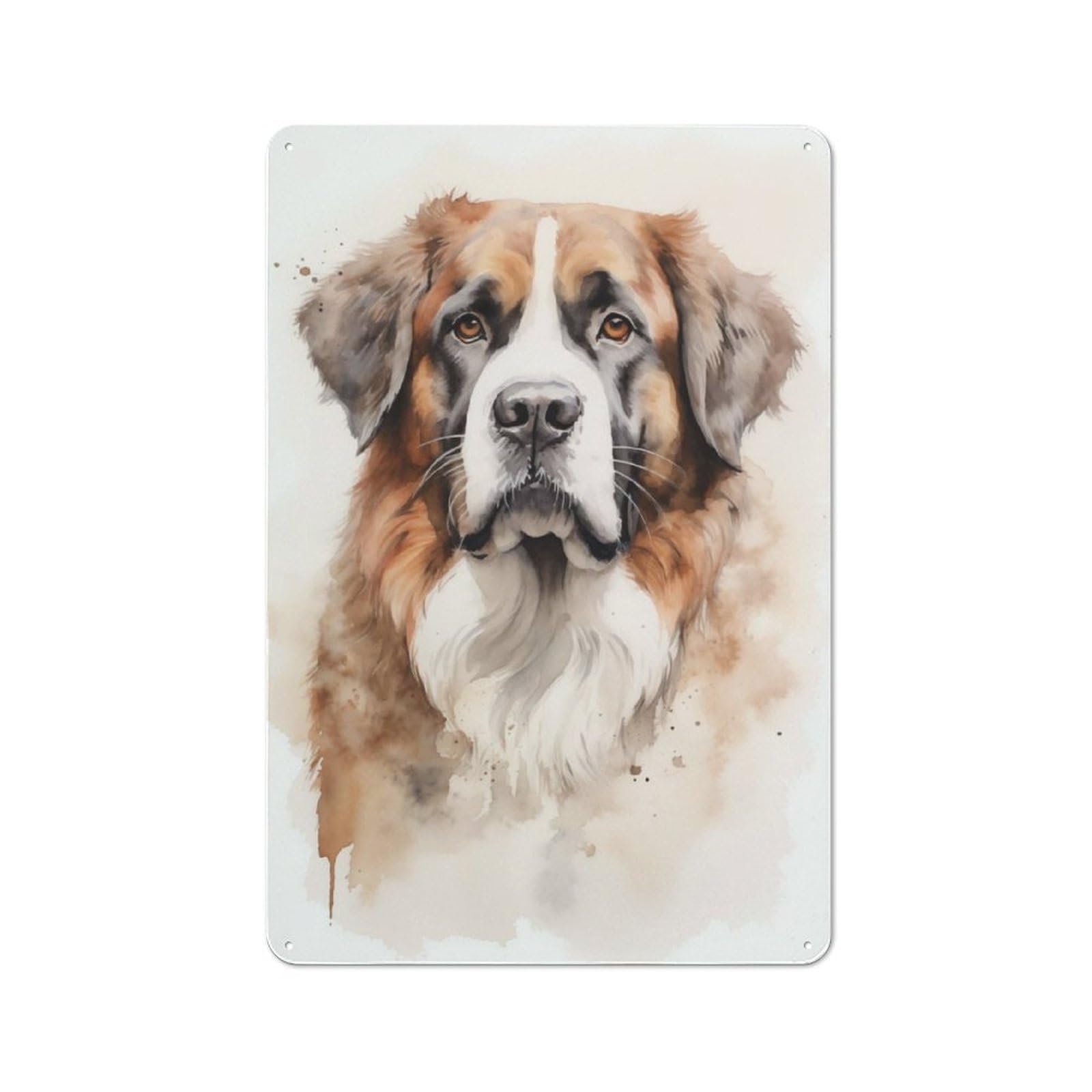 Junmoney Saint Bernard Dog Smart Tin Sign 30X20cm Featuring Office Wall Decor For Workspace, Cafe, Shop Or Desk Area
