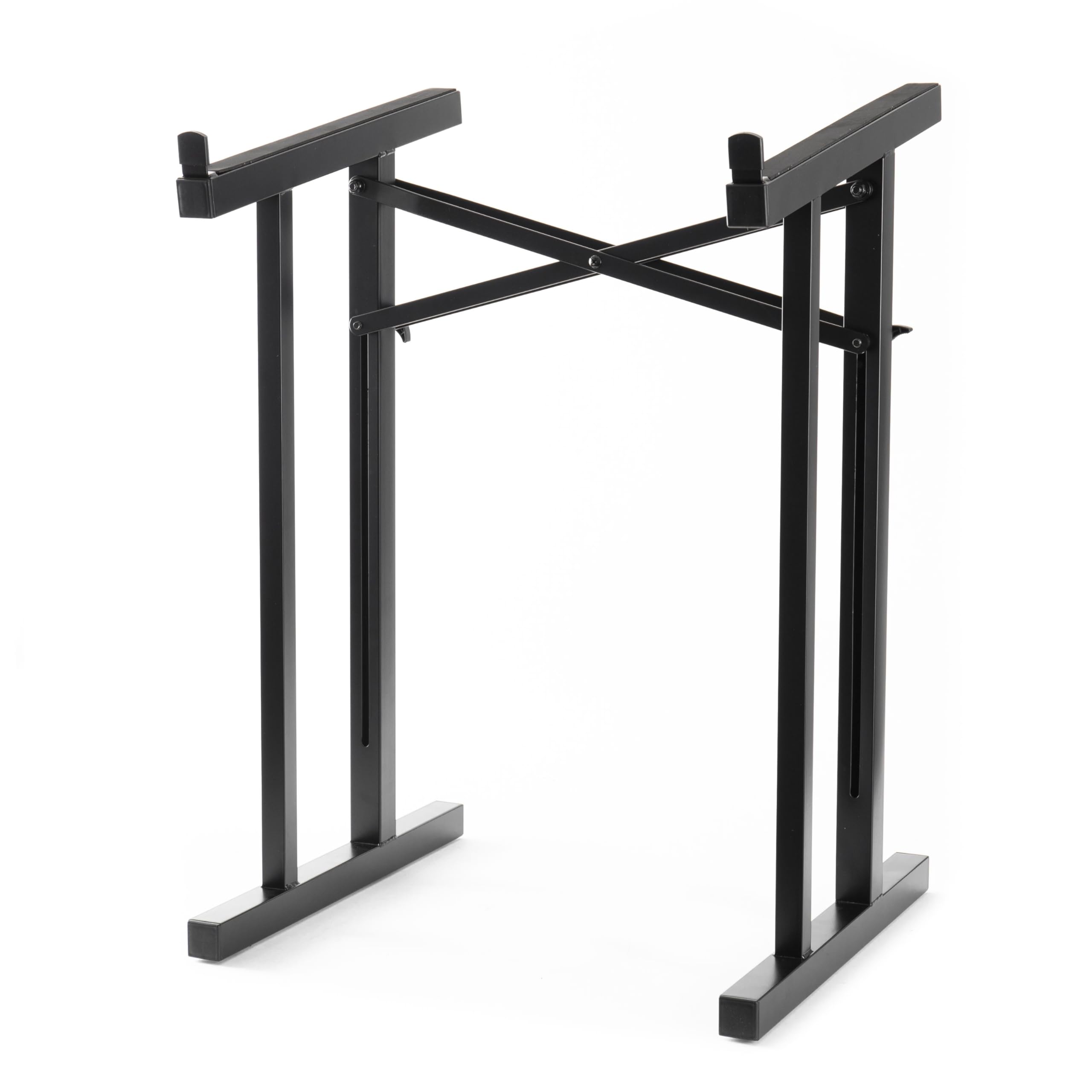 MUSIC STORE Mixer Stand XL, Robuster Universeller Mixerständer, 80cm Höhe, 80kg Belastbarkeit, Einstellbare Auflagenbreite, Schwarz