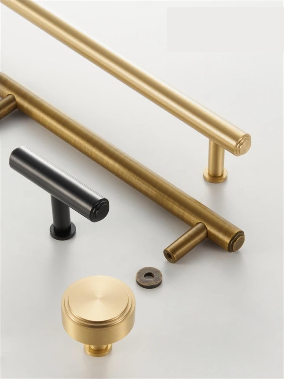Tirador de puerta CH055-MB-224260 de latón macizo en forma de T para cajones