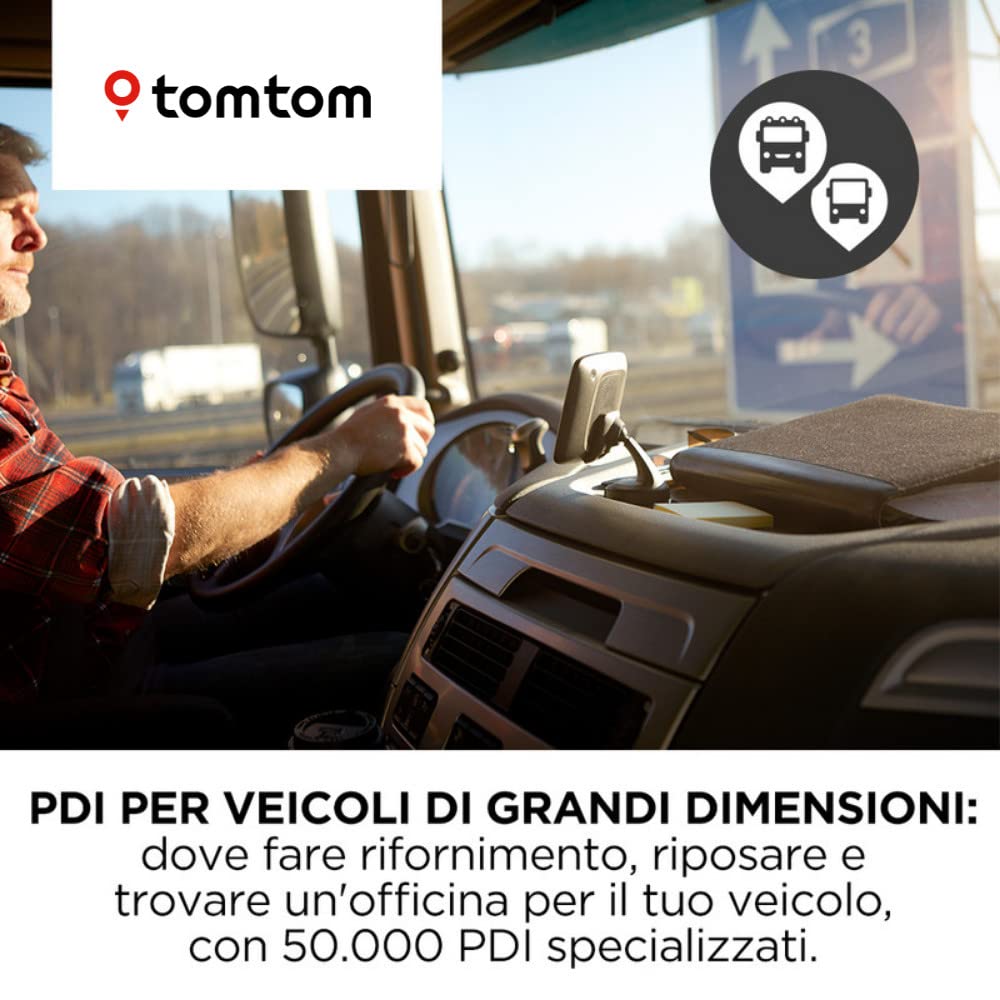 TomTom Navigatore per Camion, Autobus, Furgone GO Professional 620 (6 pollici, Limitazioni di Altezza e Peso, Info Traffico e Autovelox in Tempo Reale, Aggiornamenti WiFi, Mappe Europa)