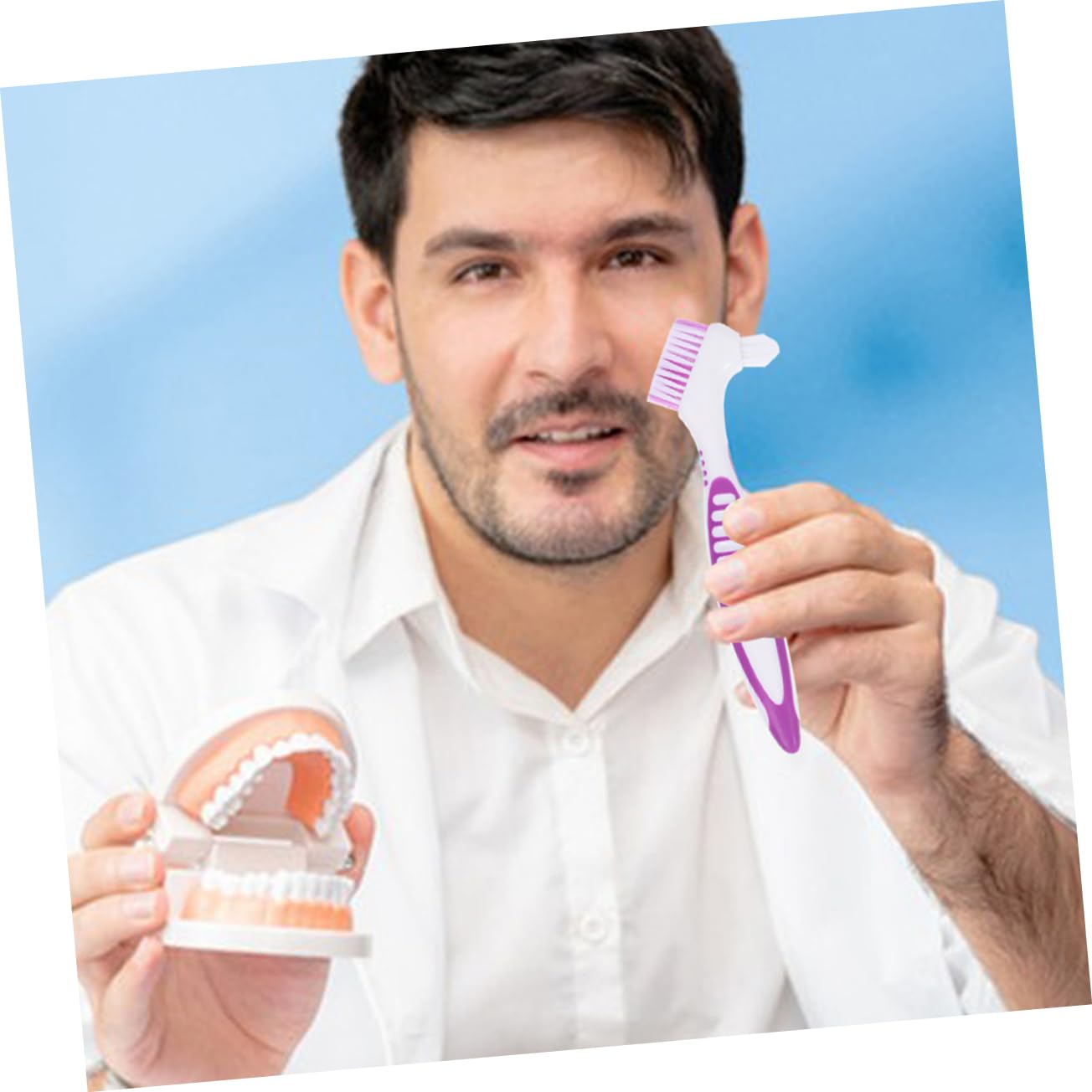 FRCOLOR 4 Set Spazzola Per La Pulizia Strumento Per La Pulizia Dello Spazzolino Denti Finti Spazzolino Da Denti Spazzolino Da Denti Spazzolino Da Denti Denti Finti Spazzola 4 pezzi * 4