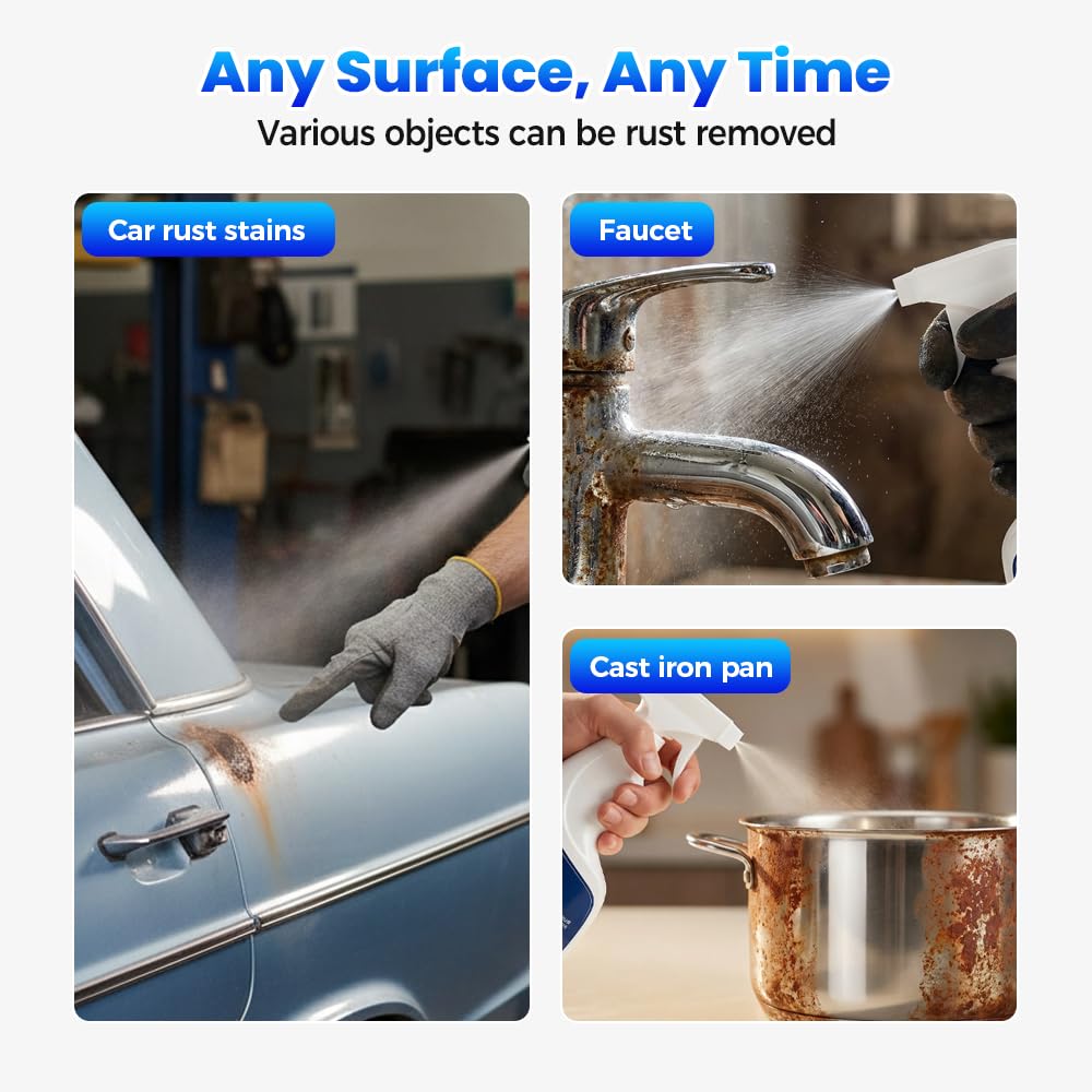 TAQIYEZ Rust Remover Spray for Metal, Powerful Rust Remover Heavy Duty Metal Cleaner, Multipurpose Rust Stain Remover for Metal, Stainless Steel, Automotive Parts, Fast Acting (1PCS) — view 5