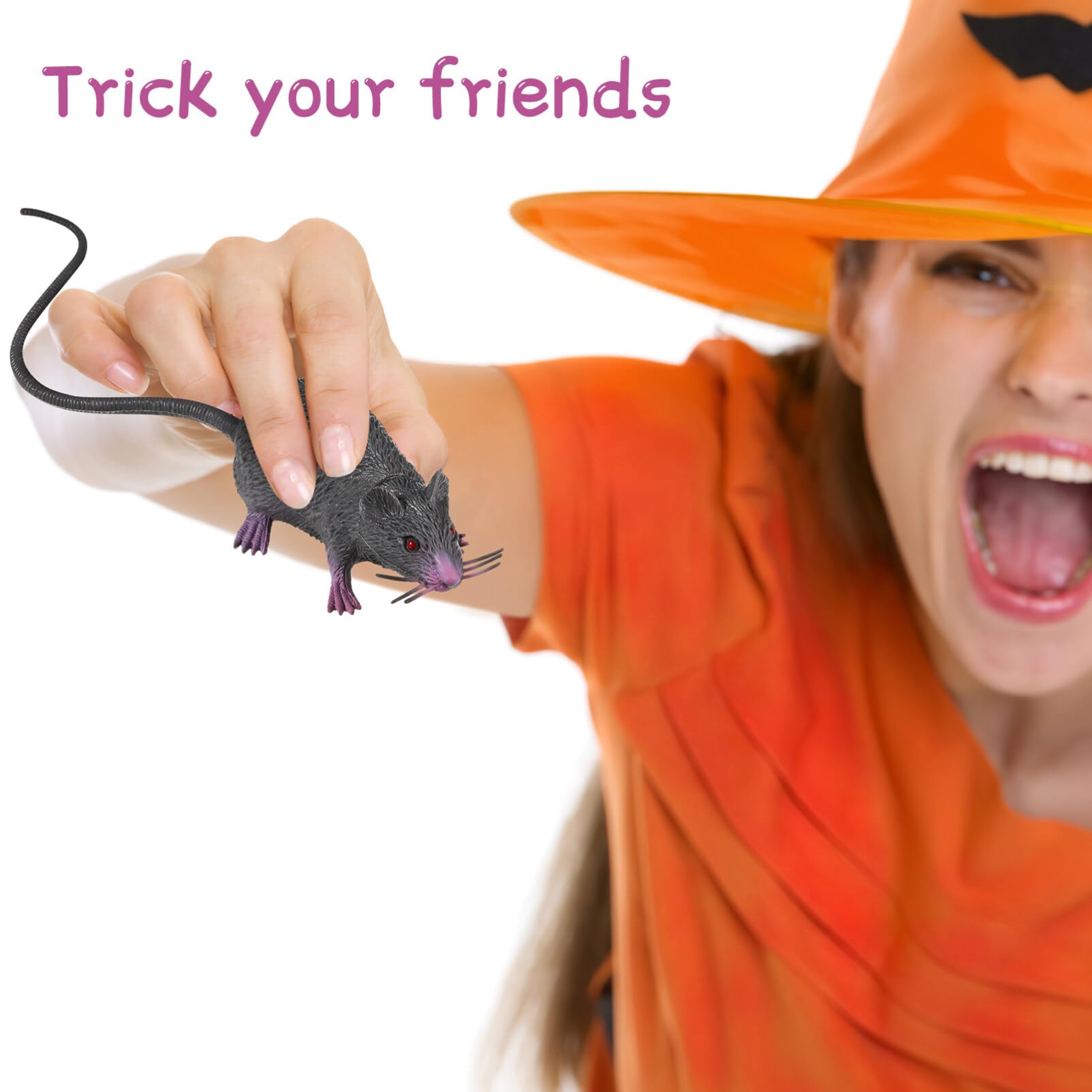 2 Pièces Fausse Souris Réaliste - Fake Rat Halloween Farce Prank Accessoire Horreur