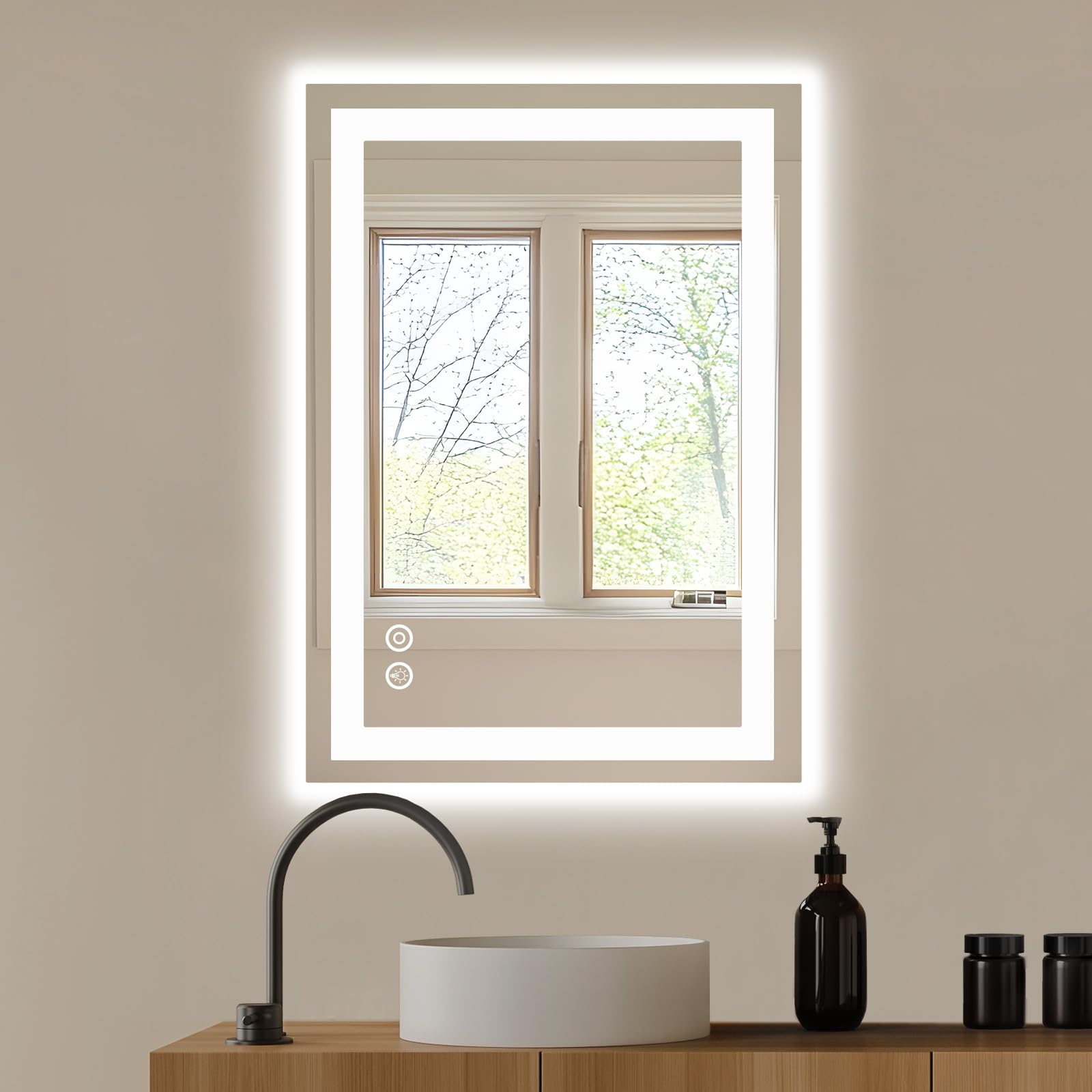 NEWBULIG 20"x 28" LED Bathroom Vanity Mirror with Lights, Anti-Fog