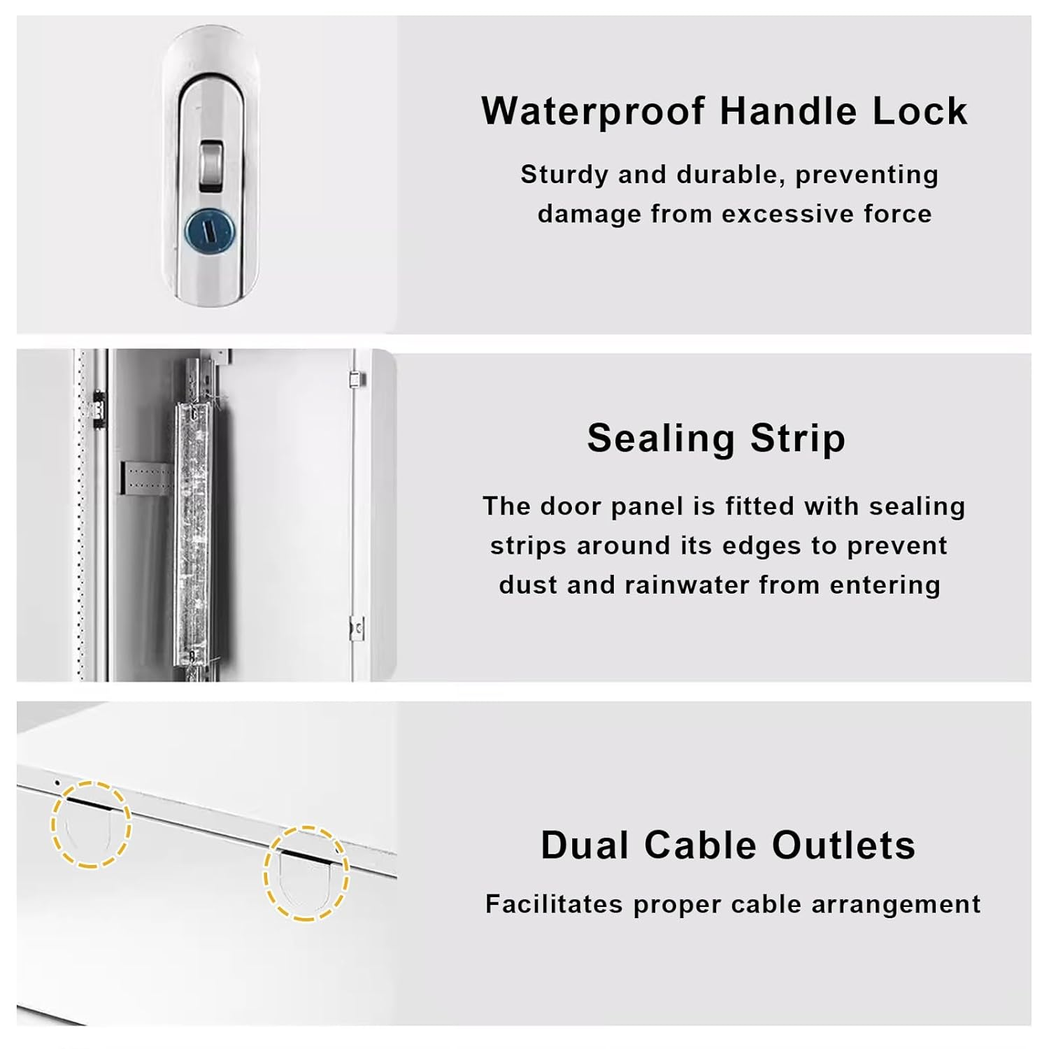 Steel Electrical Enclosure with Lock, Electrical Junction Box Indoor Outdoor, Wall Mounted Distribution Cabinet Without Back Plate, Waterproof and Dustproof(30 * 40 * 20cm)