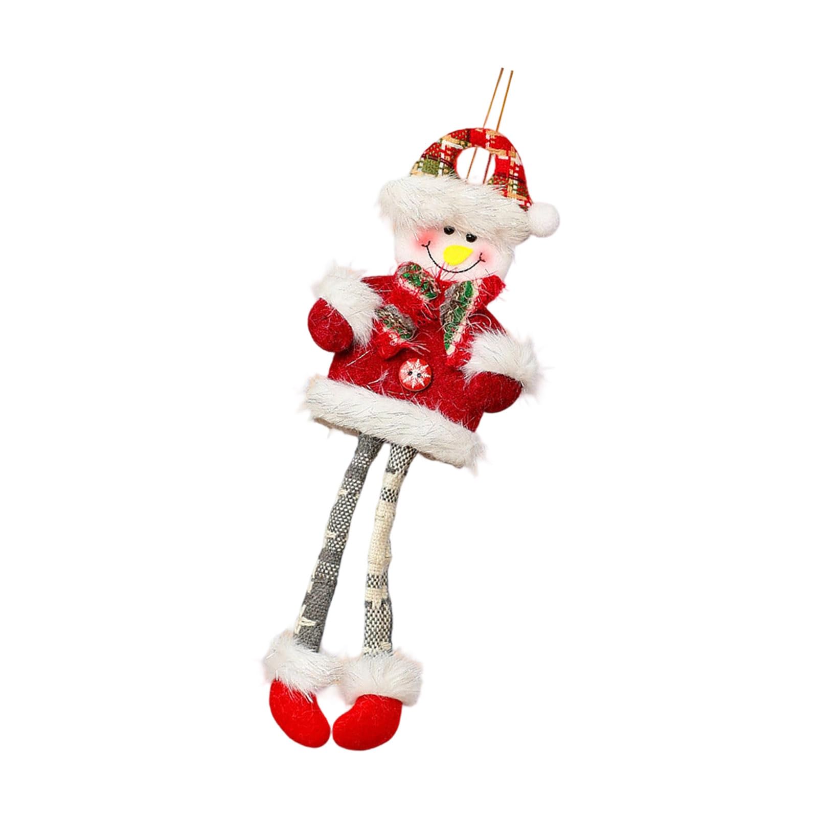 Buxuaaaa B Uxuaaaa Leg Santa/Snowman/Deer/Bear Hanging Ornament Adjustable Rope Christmas Decoration For Home Festival Party Easy Install Christmas Decoration