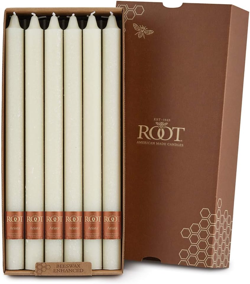 58217 Arista Timberline - Velas de cena sin perfume de 12 pulgadas, 12 unidades, color marfil