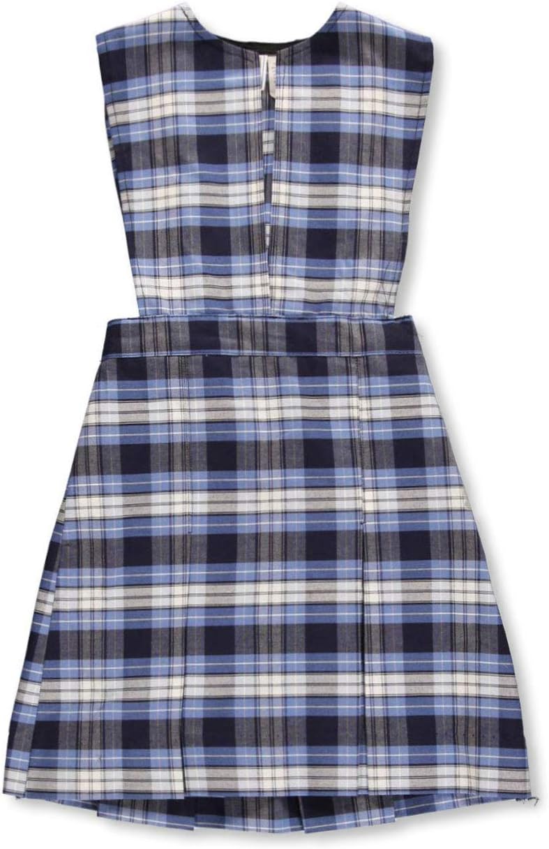 Cookie's Big Girls’ Slit Neck Jumper with Kick Pleats (Sizes 7-20) Color: Blue/White *Plaid #76* Size: 7