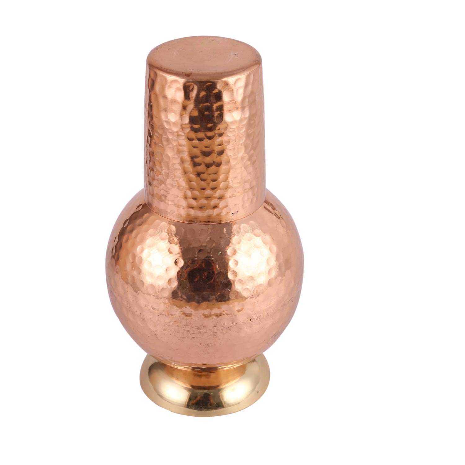 Aatm Hammered Royal Surahi Design Copper Jug Pitcher, Storage and Serving Water, Health Benefits (7.5 Inch) 750 ML