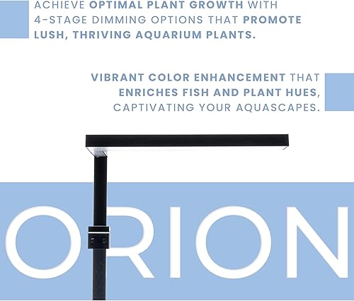 Miniatura 2 de Orion Nano LED - Luz de acuario delgada y ajustable para tanque de peces con atenuación de 4 etapas, luz de acuario para plantas y peces para
