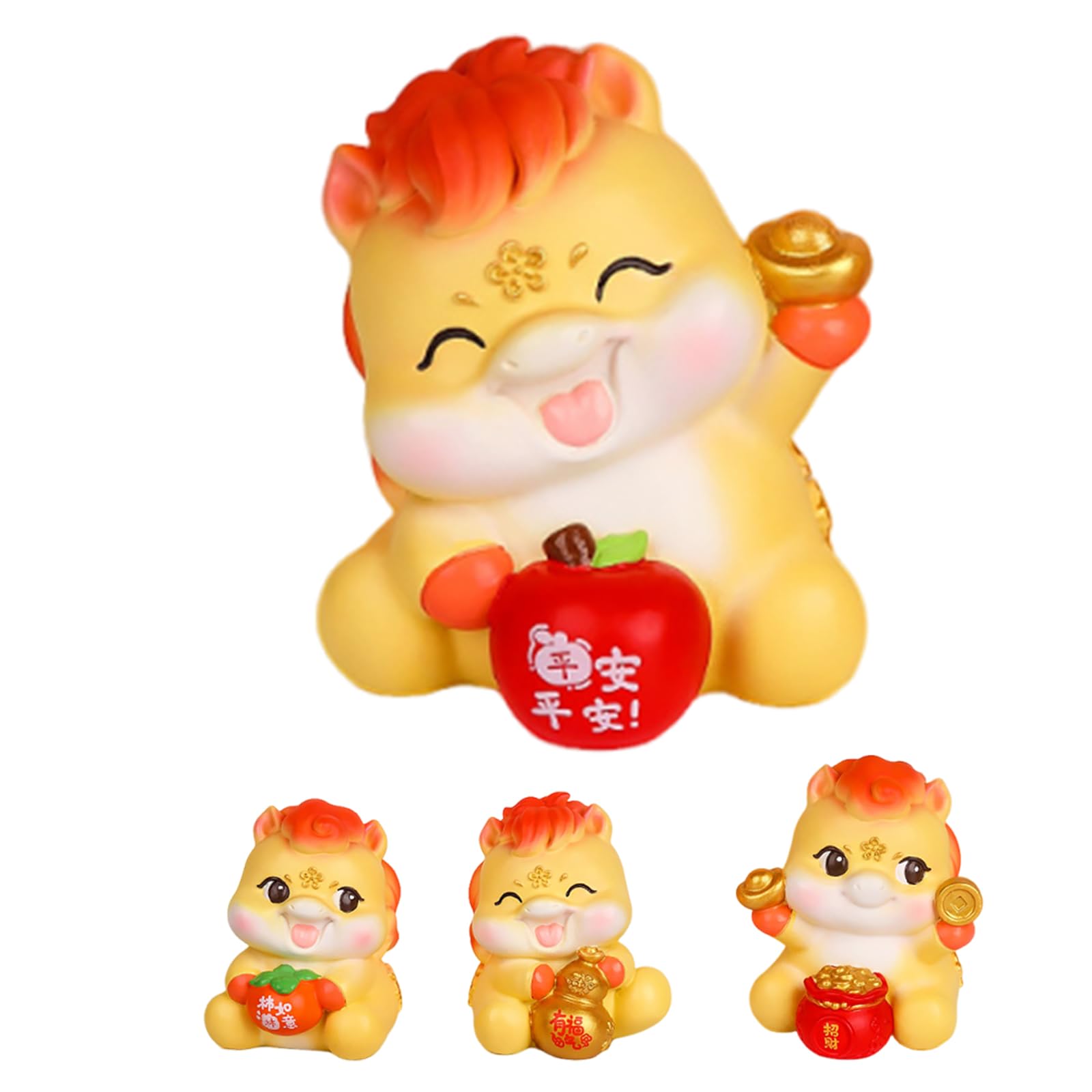 Symboles amulette de cheval en résine : le lot de 4 figurines idéales à offrir en cadeau