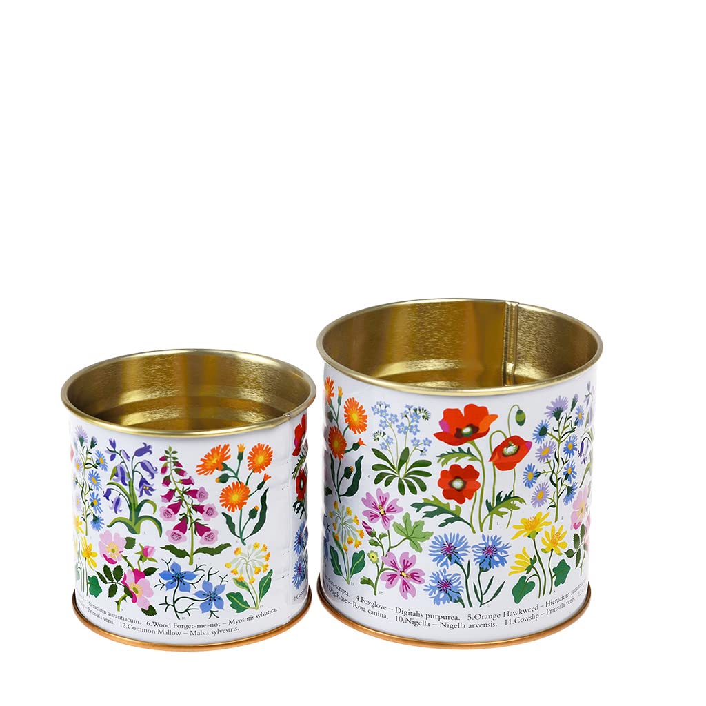 Rex London Blanc Metal Storage Box Wild Flowers (X2)