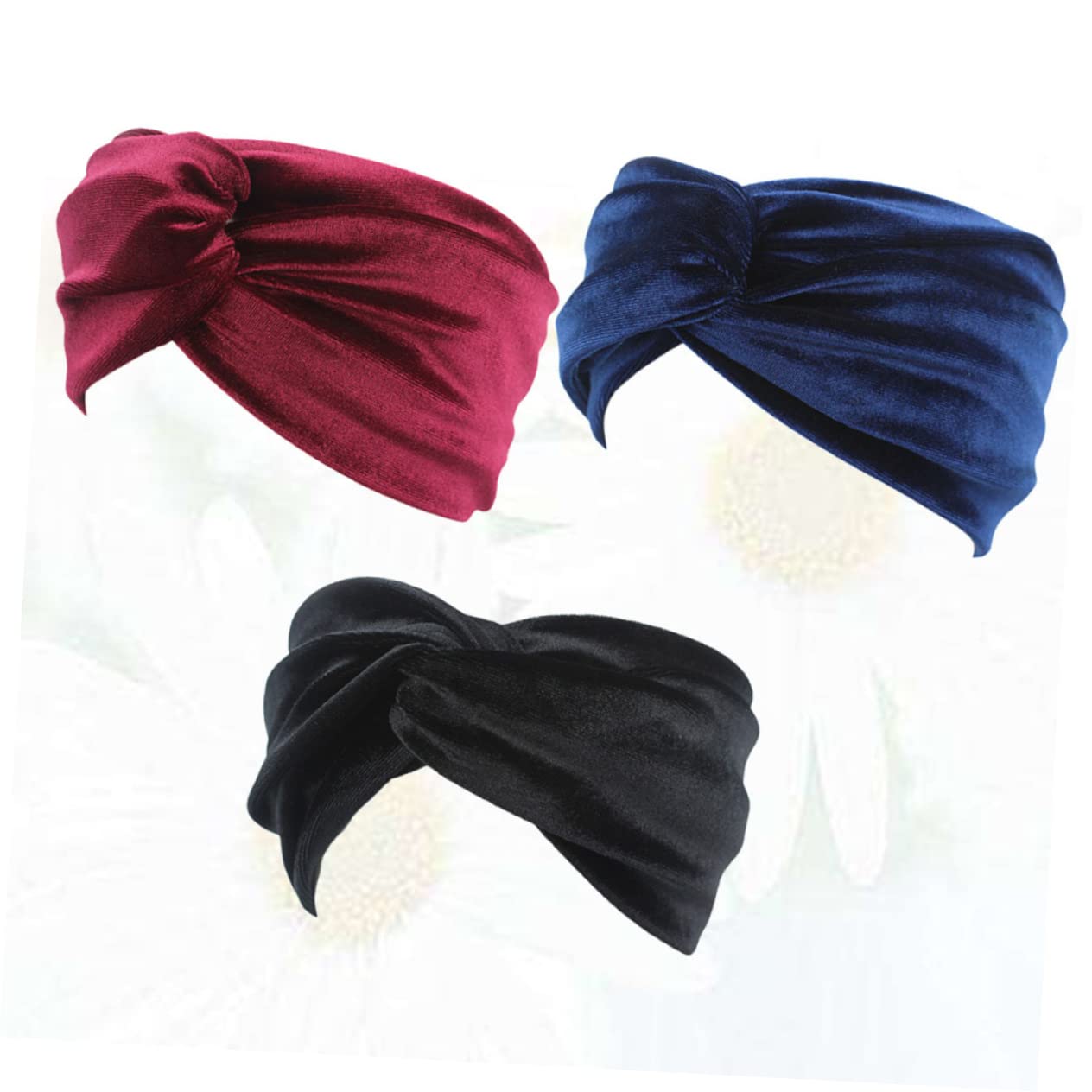 FRCOLOR 9piezas Diademas Elásticas Para Mujer Ajustables Negro Azul y Vino Para Deportes y Uso Diario