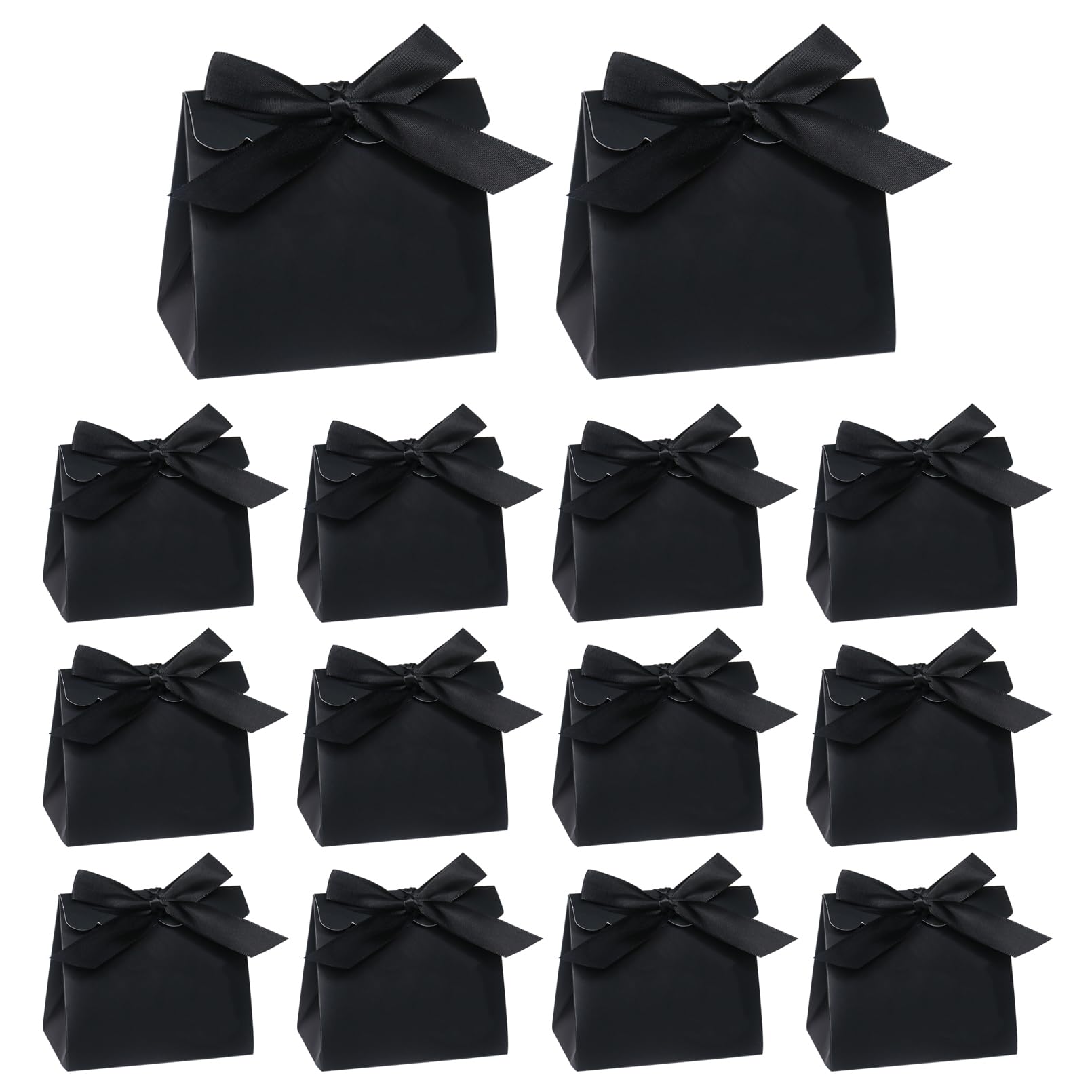 20Pcs Small Black Gift Bags with Ribbons, Black Party Bags Mini Gift Bags for Birthday Wedding Baby Shower