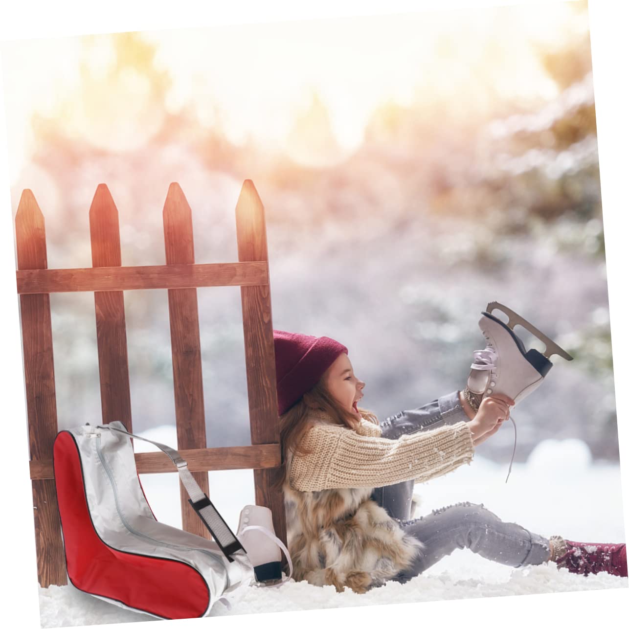 GRIRIW 2Pcs Heavy Duty Mesh Tote Bag for Roller Skates Durable Storage Container for Inline Skate Shoes for Adults Convenient Carrying Handles