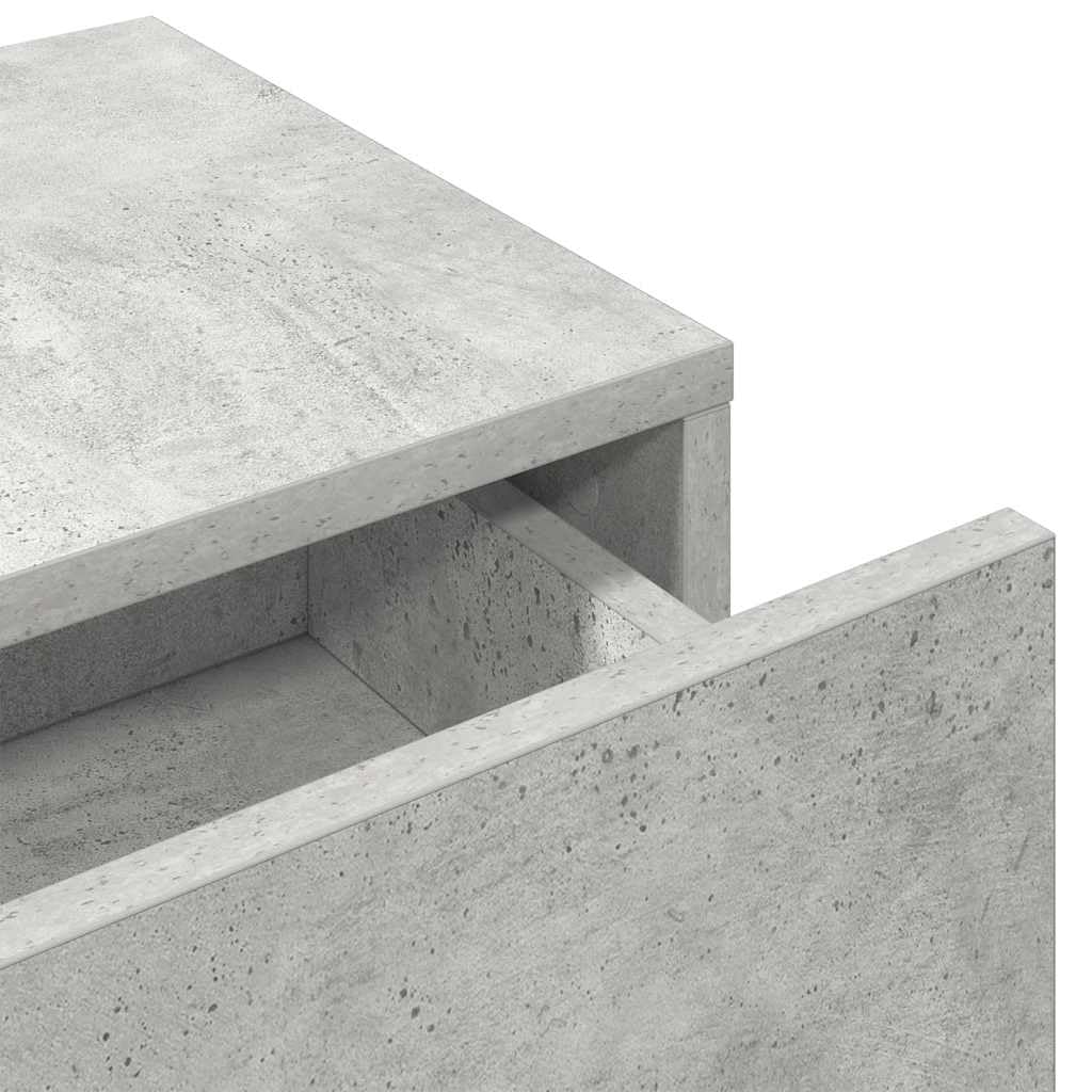 Generisch Wandregal mit Schubladen Betongrau 100x36x19 cm Holzwerkstoff,Möbel,Regalsysteme,Wandregale-859989