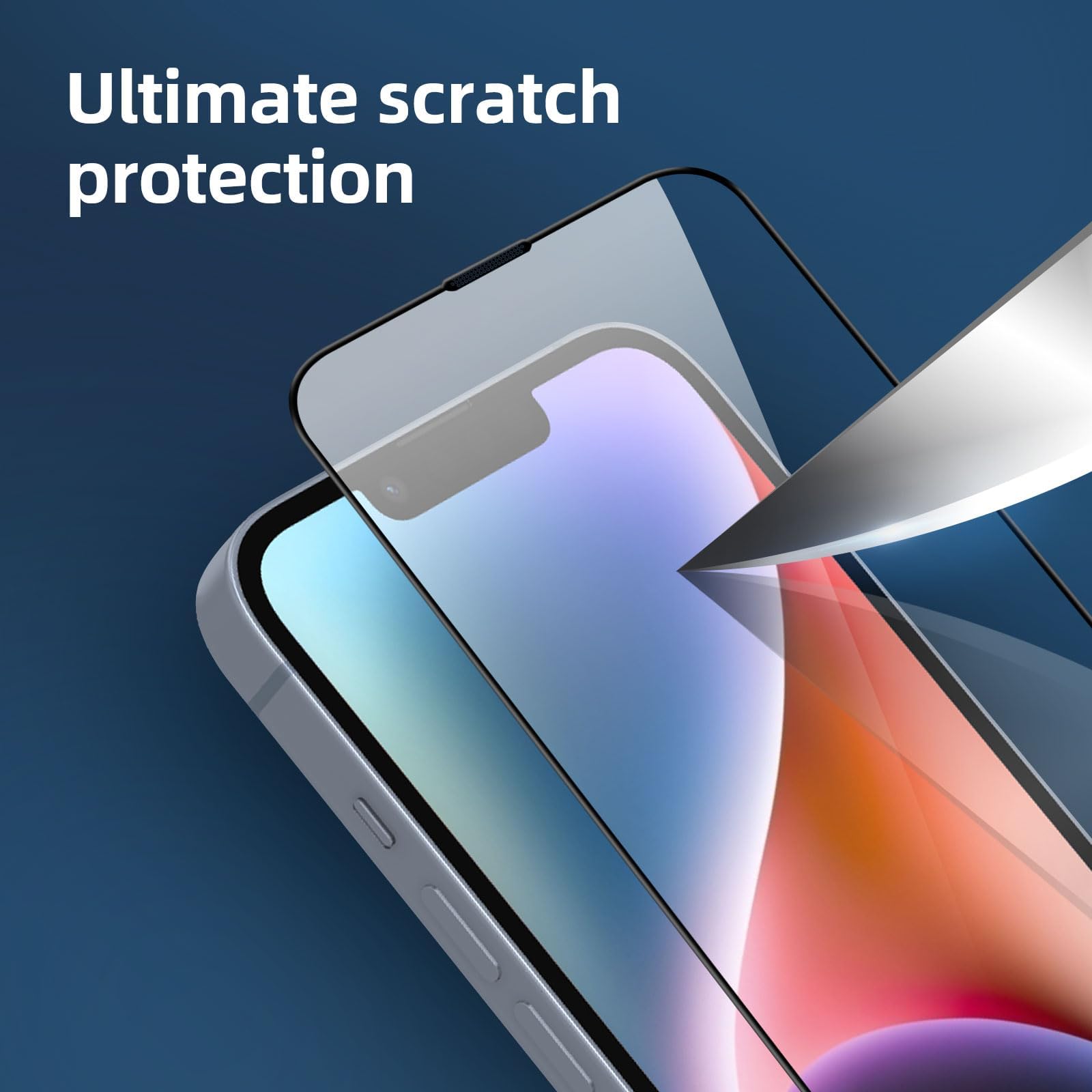NEW'C 3 Sztuki, Ochraniacz Ekranu dla iPhone 14, iPhone 13, iPhone 13 Pro (6,1 cala), Czarna Krawędź, Folia ochronna ze szkła hartowanego, odporność na zarysowania