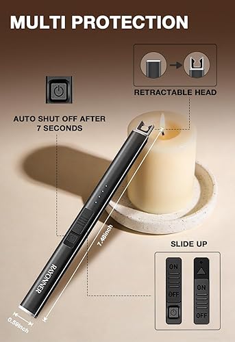 Miniatura 4 de Encendedor eléctrico con bloqueo de seguridad USB recargable a prueba de viento y sin llama de arco de plasma para rellenos de cestas de Pascua