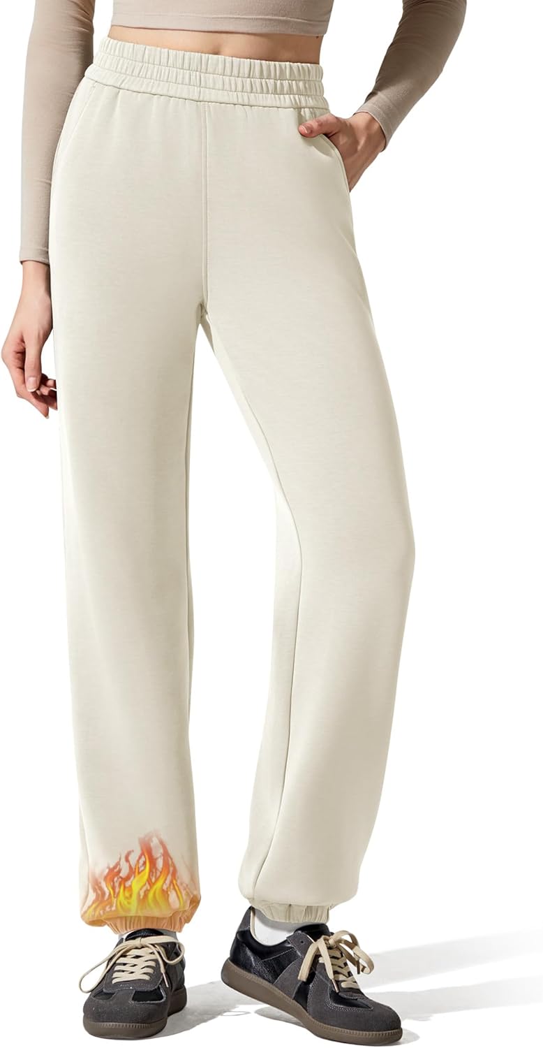 G4Free Smoofit Fleece Lined Joggers Sweatpants Women Thermal Casual Lounge with Pockets Warm Pants for Workout Winter Travel