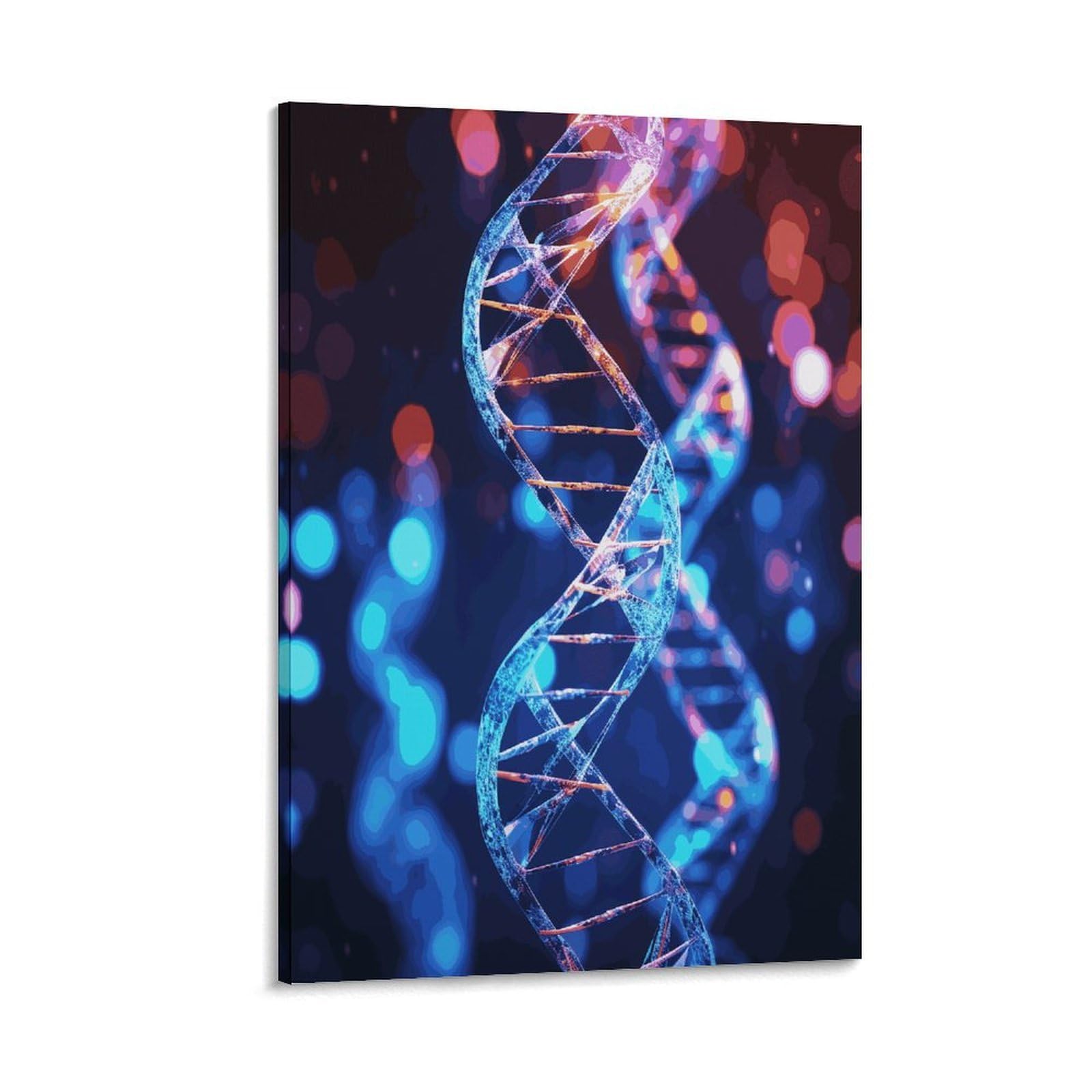 MUSM Personalized DNA Genetic Helix Canvas Prints Vintage Wall Art Print Paintings Office Pictures Wall Artwork Modern Abstract Paintings Gallery Wrapped Posters Home Decorations