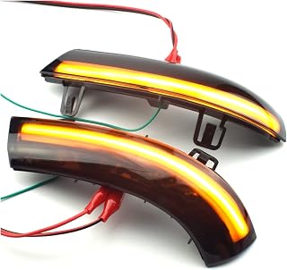 UAGFDFF Luces De Coche Retrovisor para VW para Golf para GTI 5 para Passat 5.5 6 Indicador De Espejo Intermitente Luz Repetidora Señal De Giro Dinámica Negro Lámpara Señal Giro(Amarillo)