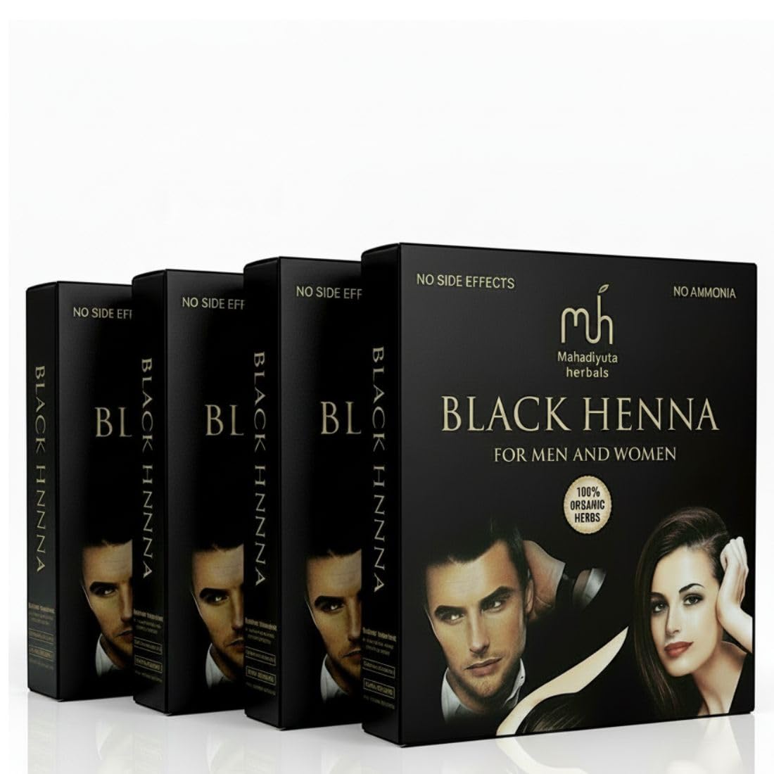 Black Henna Hair Color for Men & Women | Pack of 4 (40g Each) | Natural Herbal Hair Dye with Indigo Powder | 100% Grey Coverage | PPD & Ammonia Free-image-21