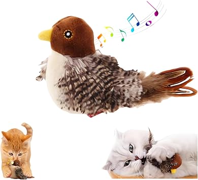 DABATO Interactive Chirping Bird Cat, Cat Toy, Simulated Chirping Bird, Realistic Bird Plush Cat Toy, Chirping Bird Cat Toy, Melody Chaser Cat Toys, Cat Toys for Bored Indoor Adult Cats 1 PC