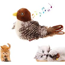 DABATO Interactive Chirping Bird Cat, Cat Toy, Simulated Chirping Bird, Realistic Bird Plush Cat Toy, Chirping Bird Cat Toy, Melody Chaser Cat Toys, Cat Toys for Bored Indoor Adult Cats 1 PC