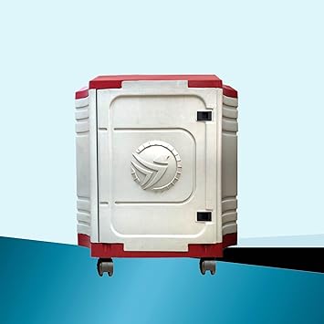 POWEREST Inverter Trolley with with Door & 5 Wheels for Inverter, Battery, UPS Redwhite