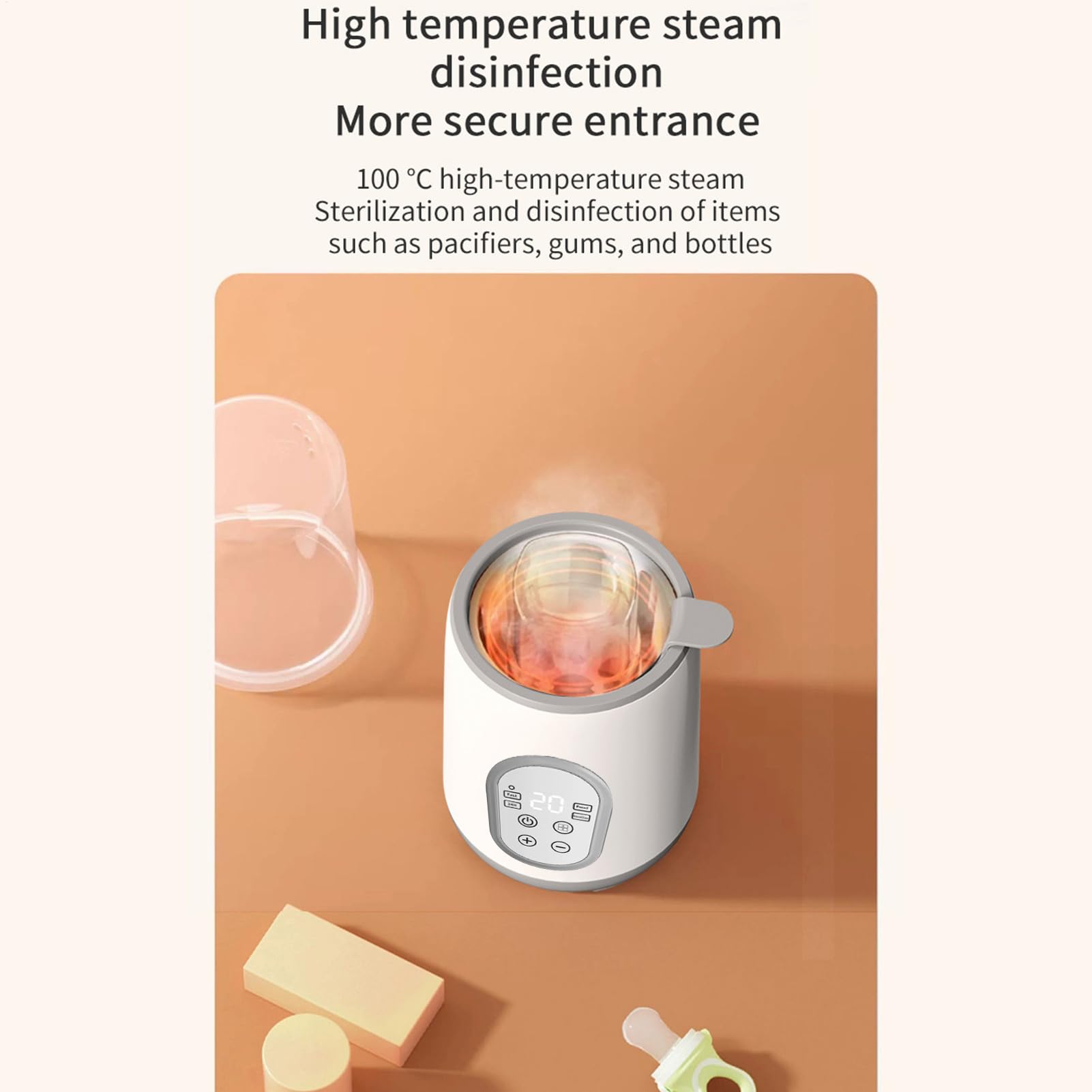 Chauffe-biberon portable, chauffe-aliments pour voyage, appareil automatique à température contrôlée avec chauffage constant, accessoire de formule de lait maternel pour voyage, Gris, Consulte la
