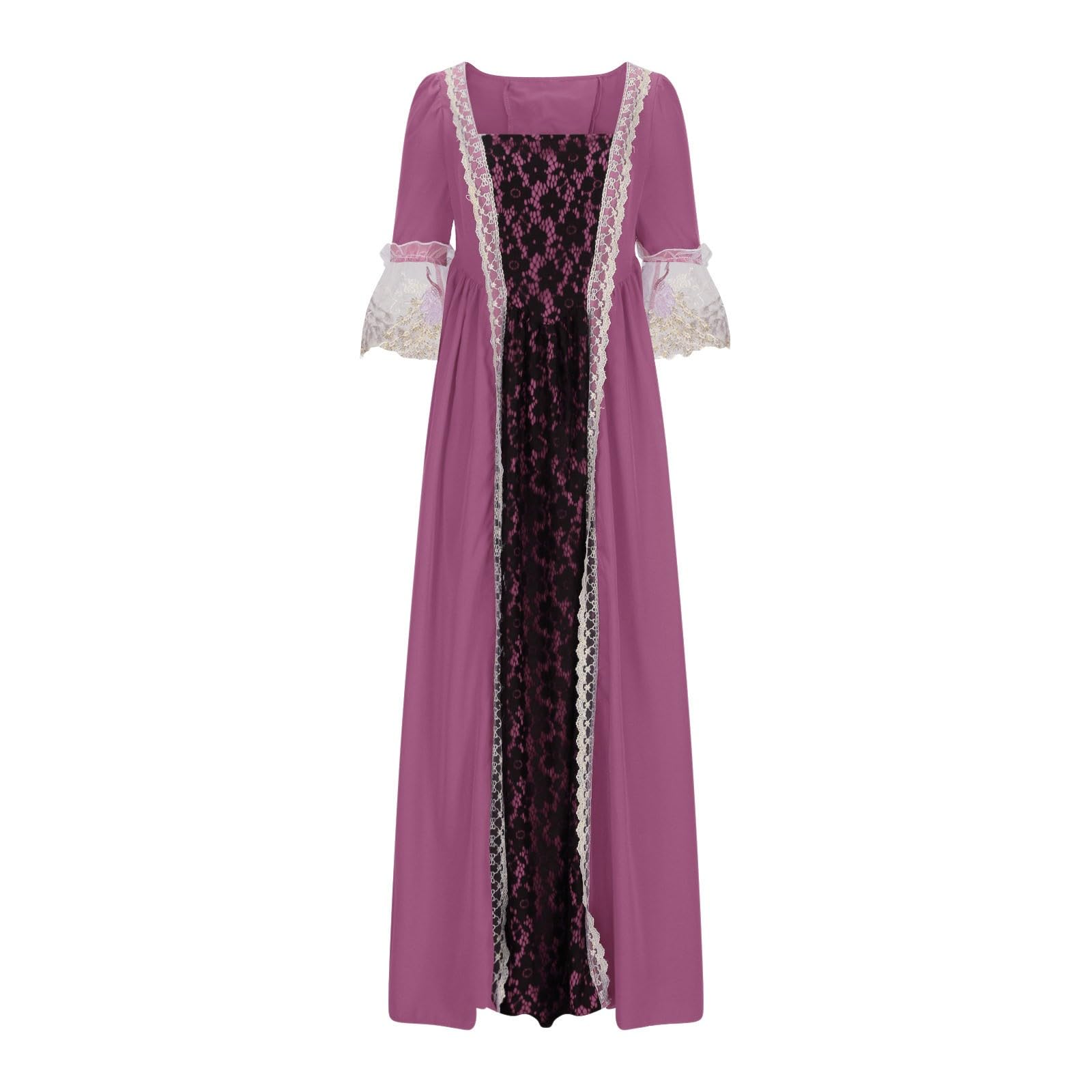 Robe à Manches pour Femmes, Robe rétro Gothique, Robe Demi-Court pour Femmes