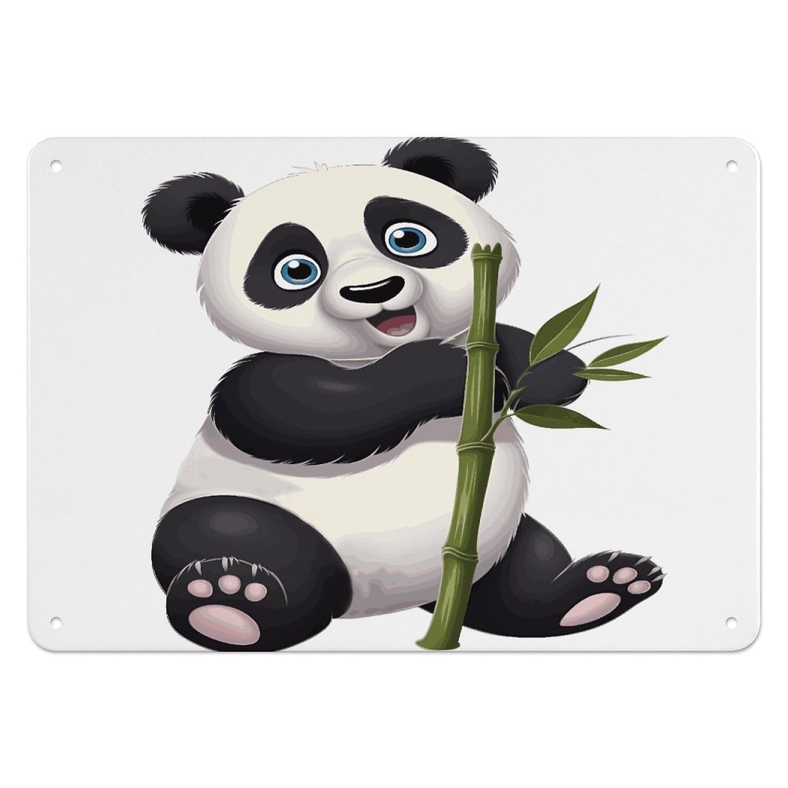 Fekiloot Style Naughty Panda Wall Decor Iron Painting Metal Sign