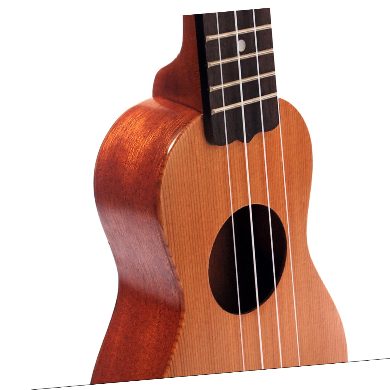 Kleiner Taschen Ukulele mit 4 Saiten Massive Fichtendecke Sapele Boden Griffbrett und Steg Reise Ukulele mit Schallloch für Einsteiger und Kinder