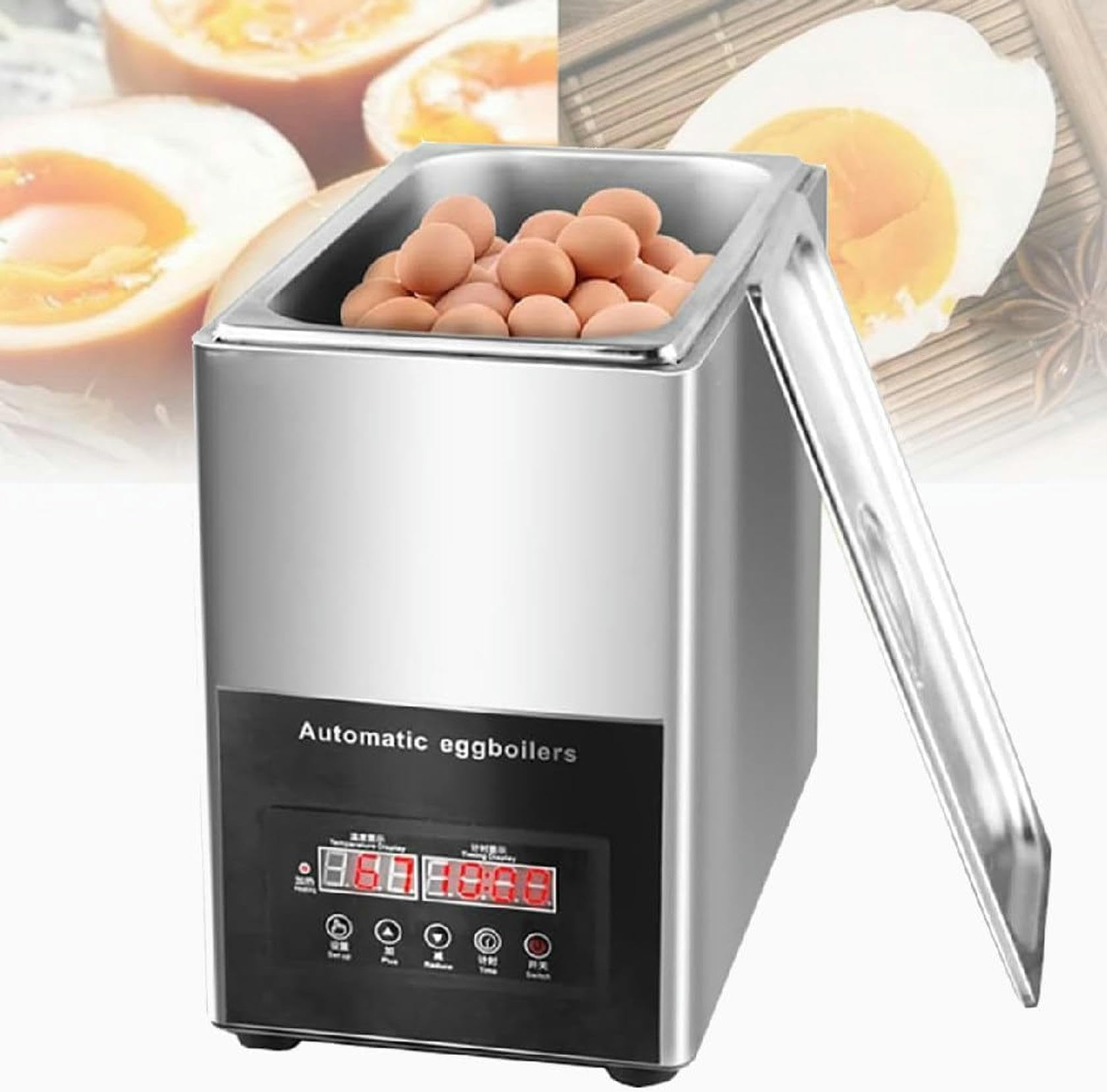 UWYTGF 9L Egg Boiler Commercial Hot Spring Egg Boiler,800W Automatic Egg Boiler with Timer,Suitable for Boiling Half-Boiled Or Soft-Boiled Eggs,for Half-Boiled,Soft Boiled